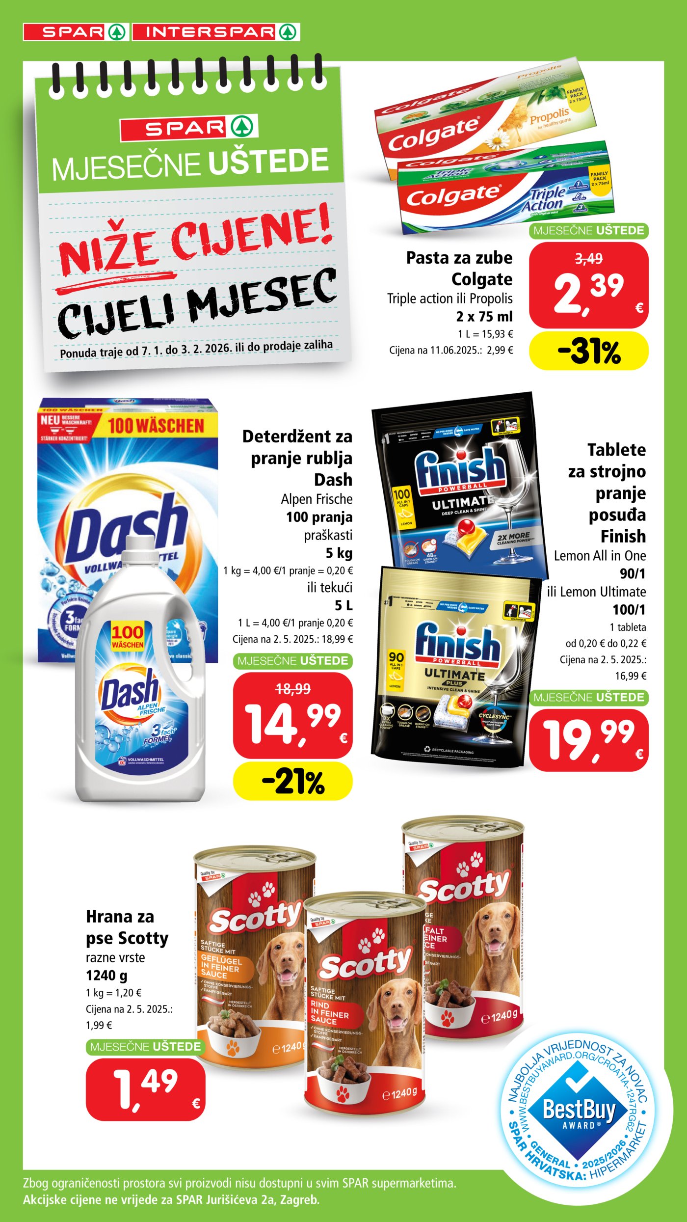 Spar katalog Mjesečna ušteda 07.01. - 03.02.2026.