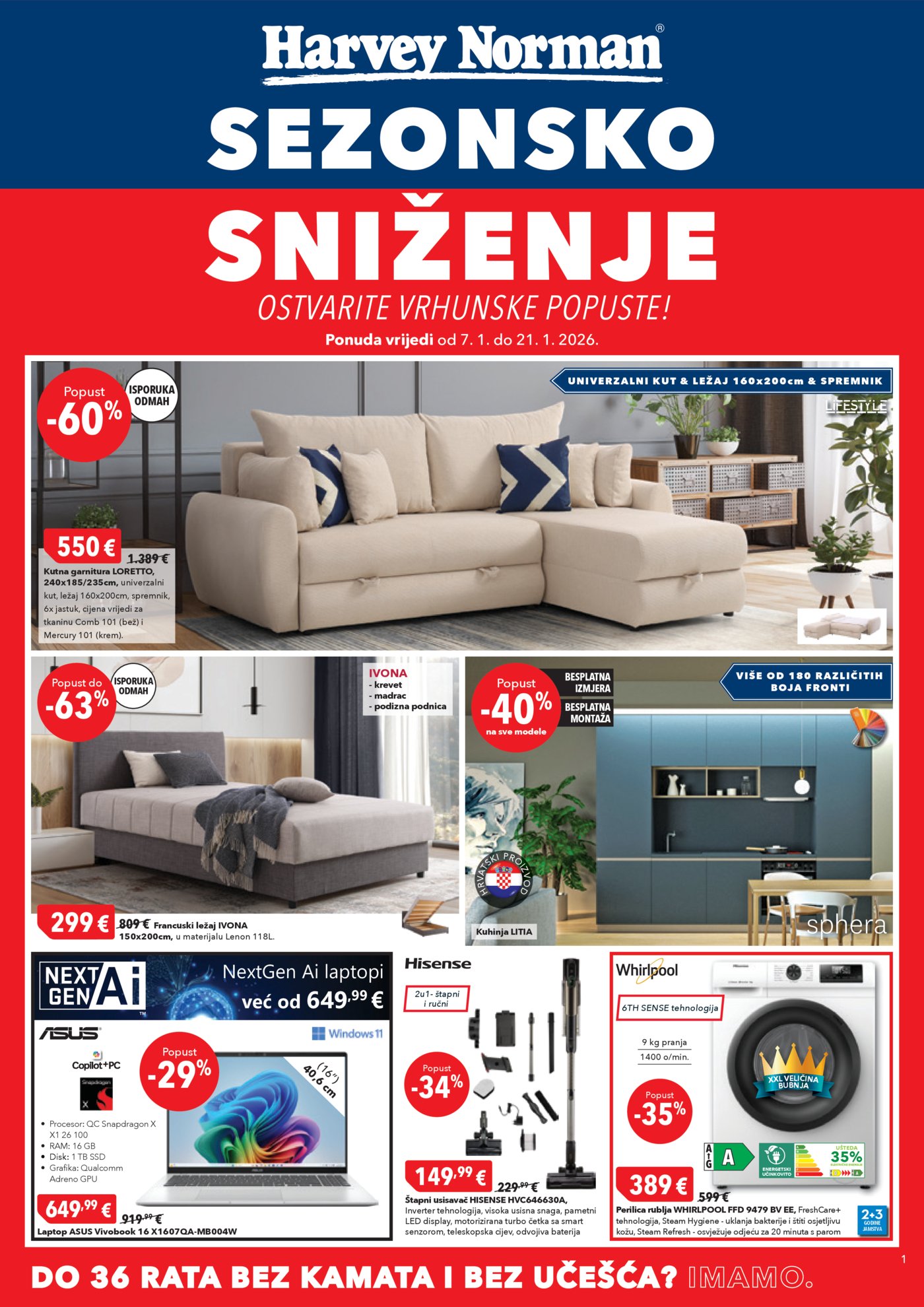 Harvey Norman katalog Akcija 07.01. - 21.01.2026.