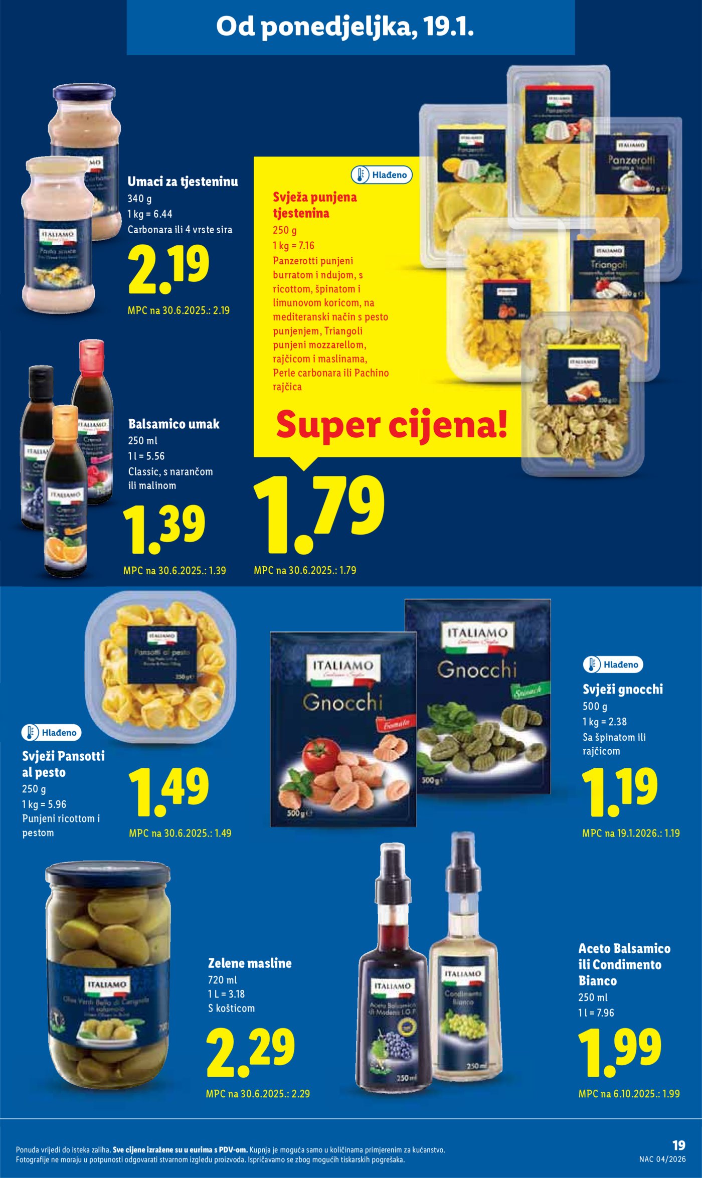 Lidl Super ponuda od ponedjeljka 19.01.-25.01.20256