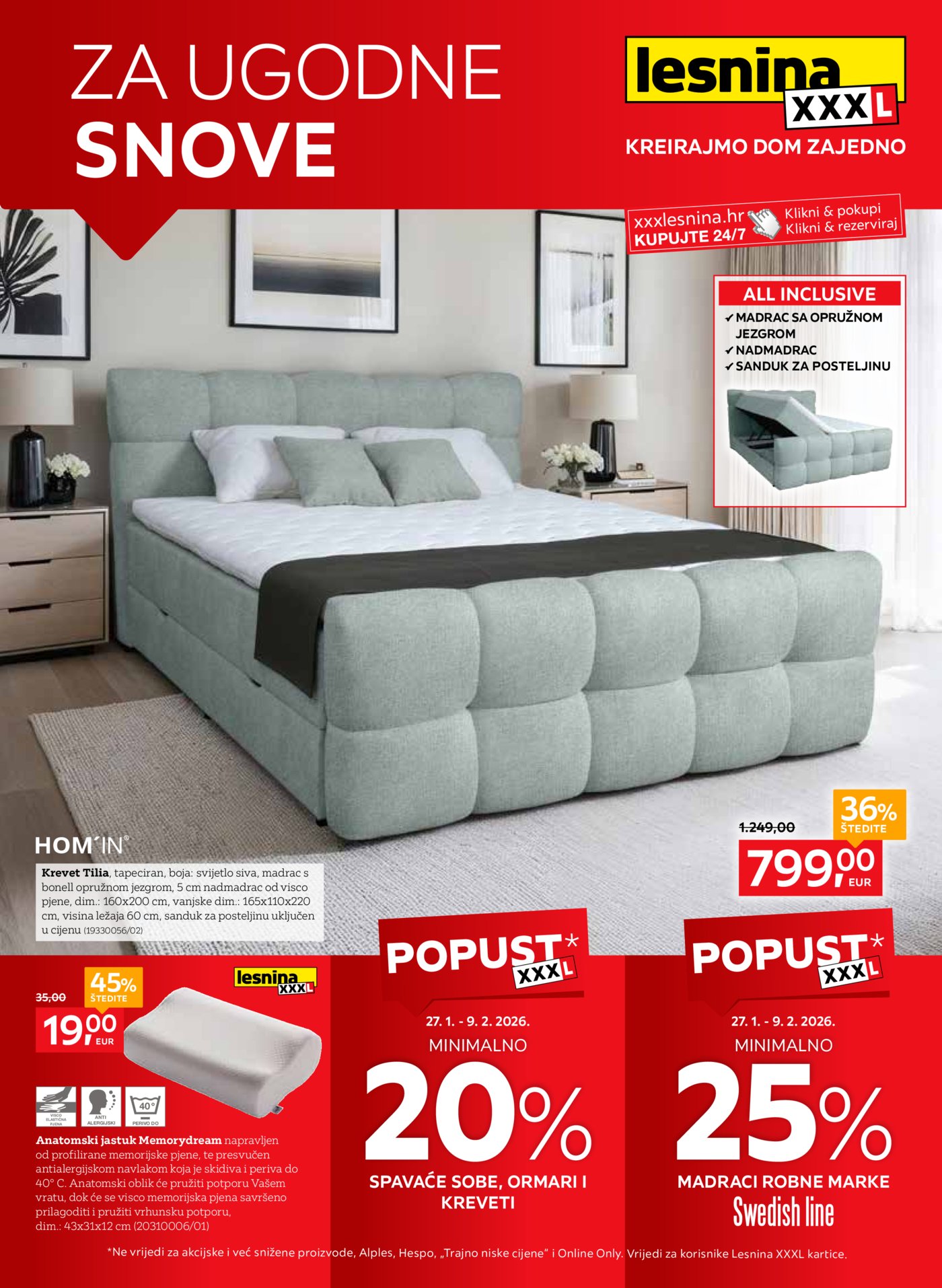 Lesnina katalog Za ugodne snove 27.01.-19.02.2026.