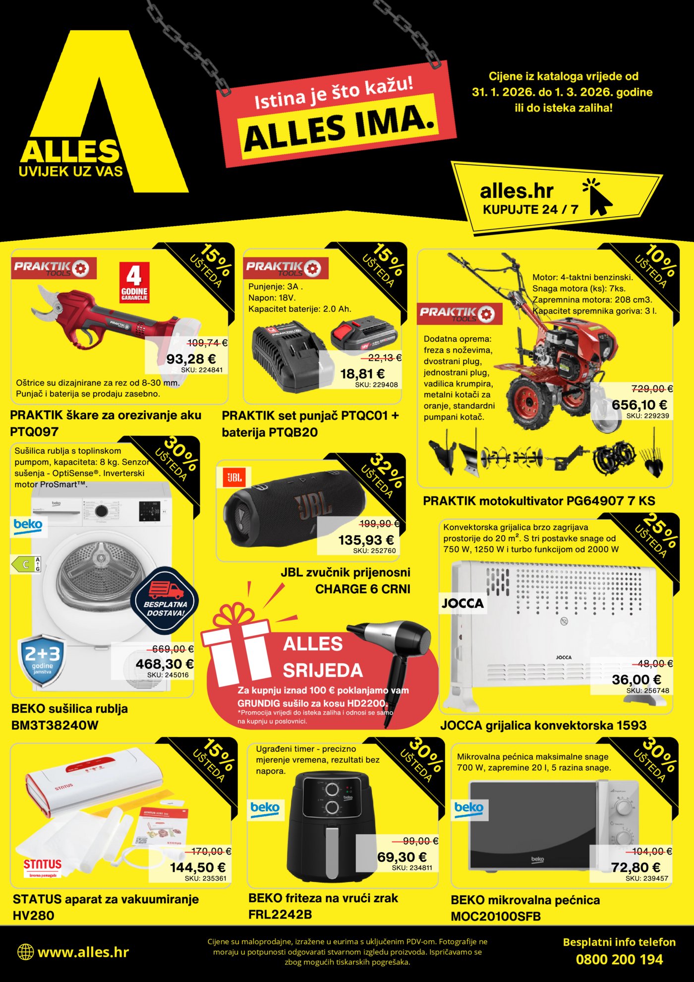 Alles katalog Akcija 31.01. - 01.03.2026.