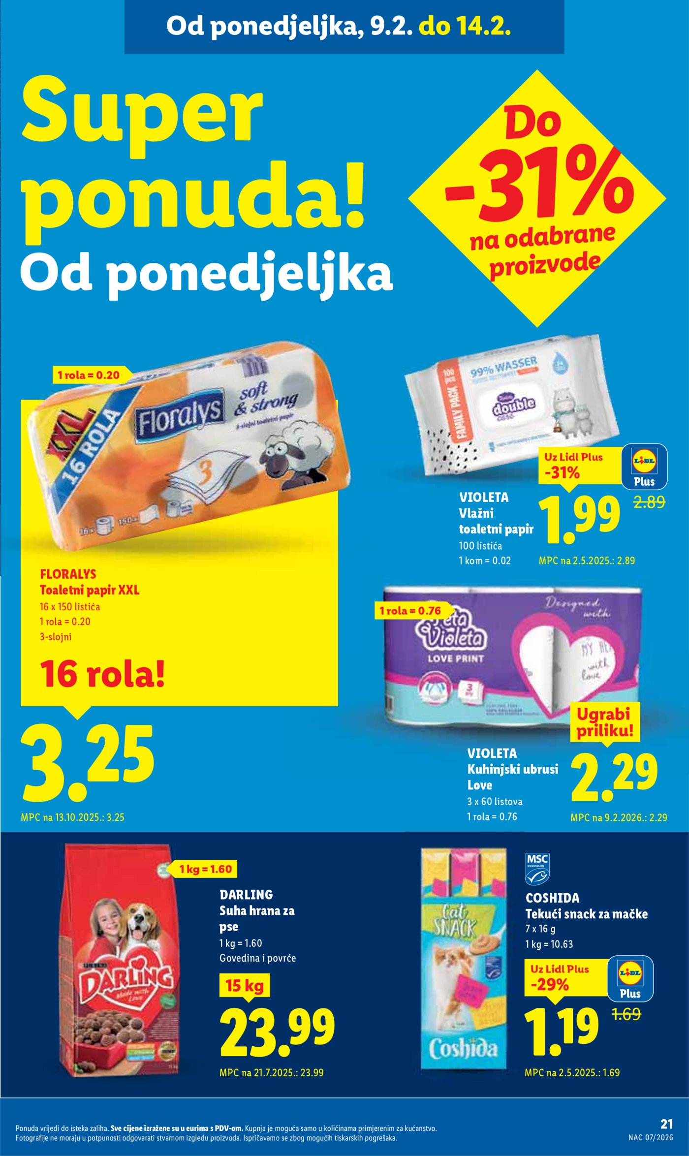 Lidl Super ponuda od ponedjeljka 09.02.-14.02.2026.