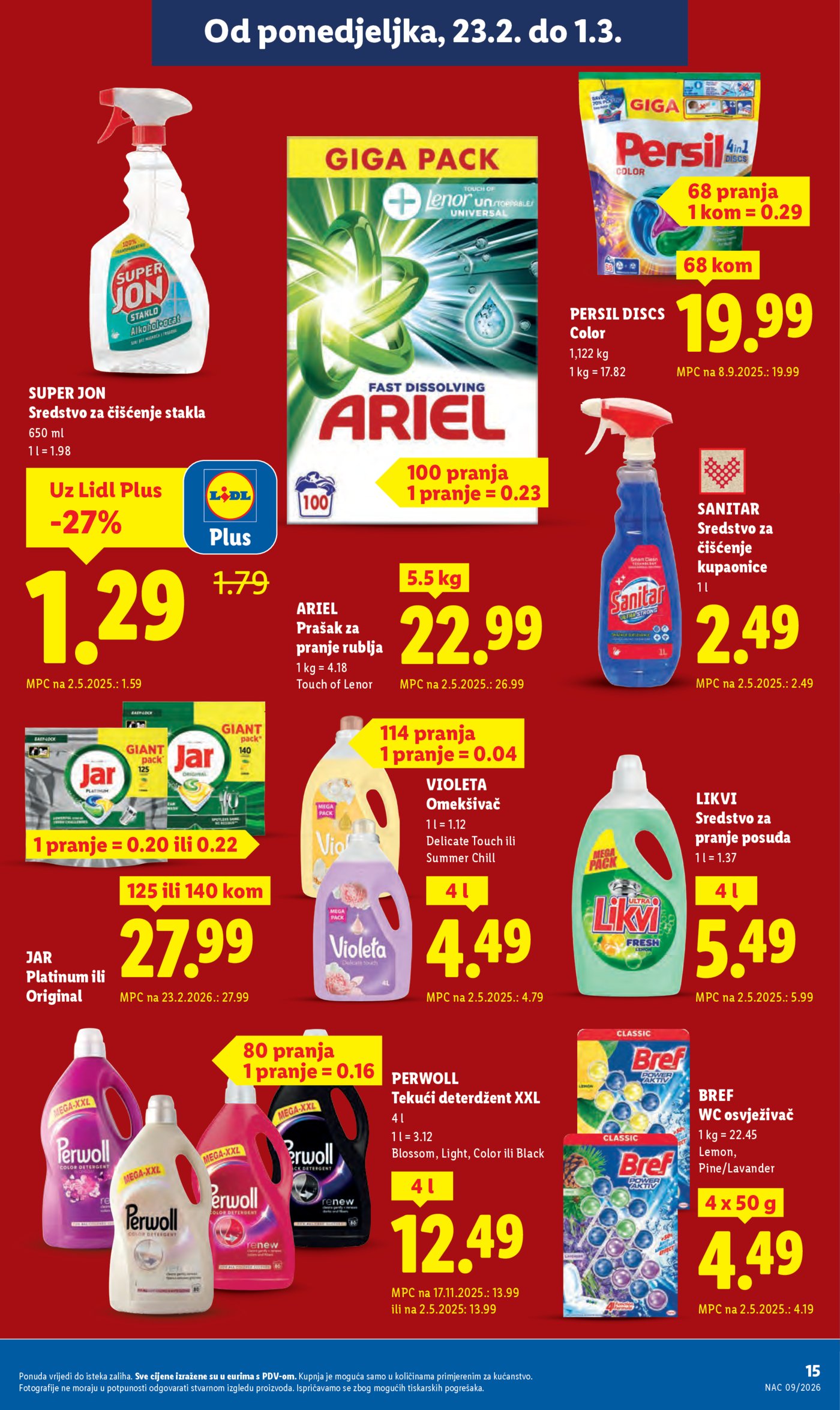 Lidl Super ponuda od ponedjeljka 23.02.-01.03.2026.