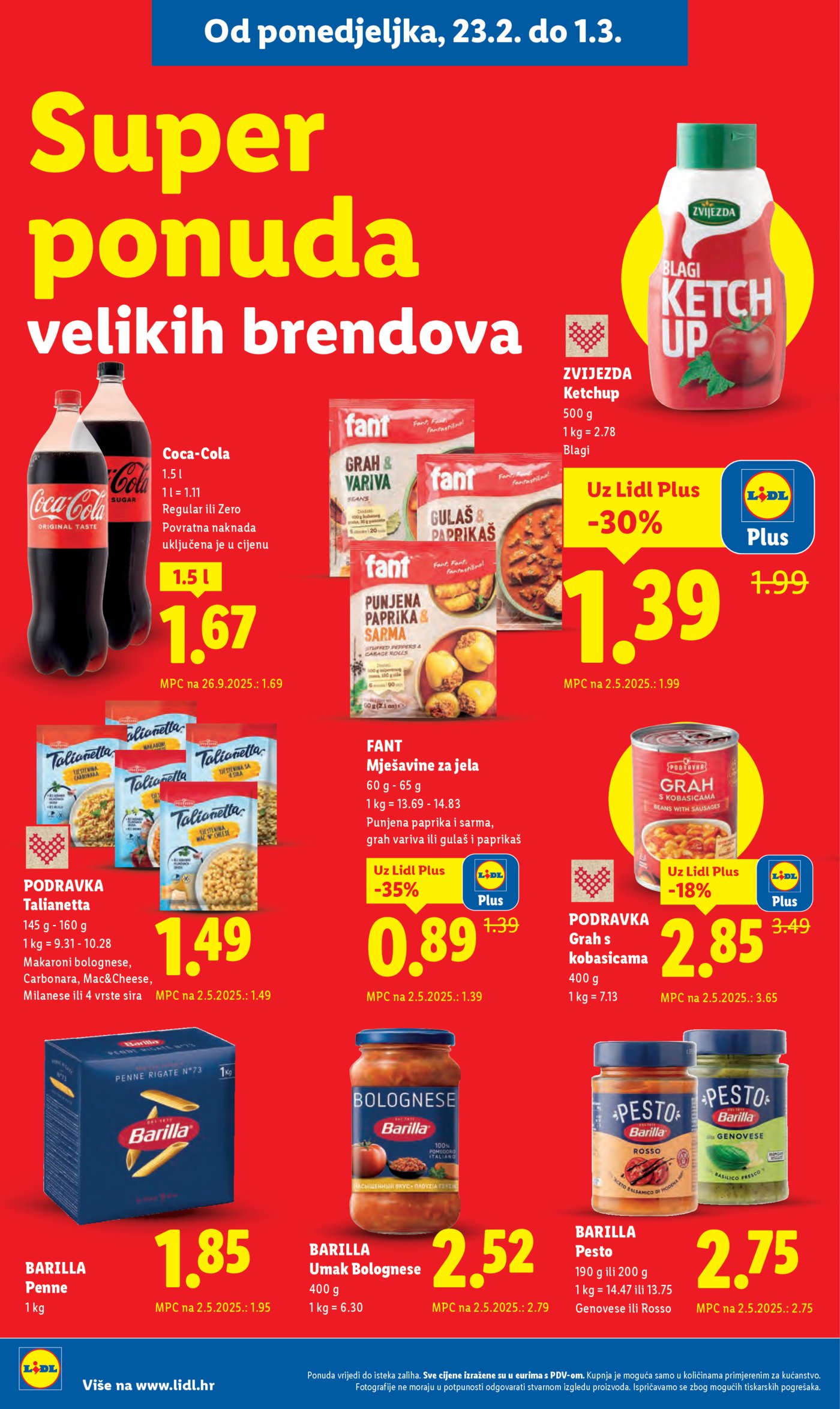 Lidl Super ponuda od ponedjeljka 23.02.-01.03.2026.