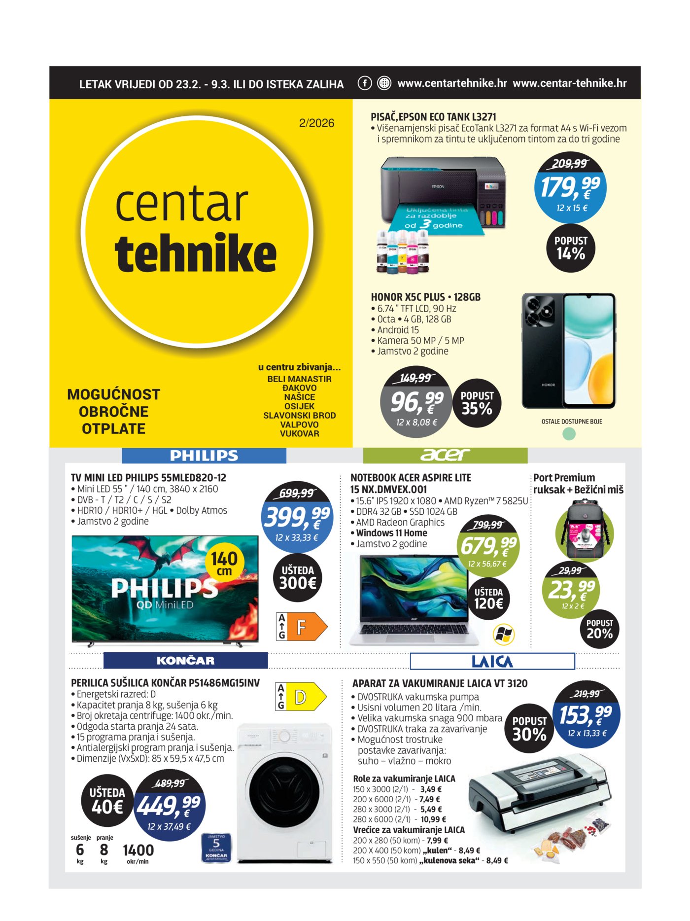 Centar tehnike Katalog Akcija 23.02. - 09.03.2026.