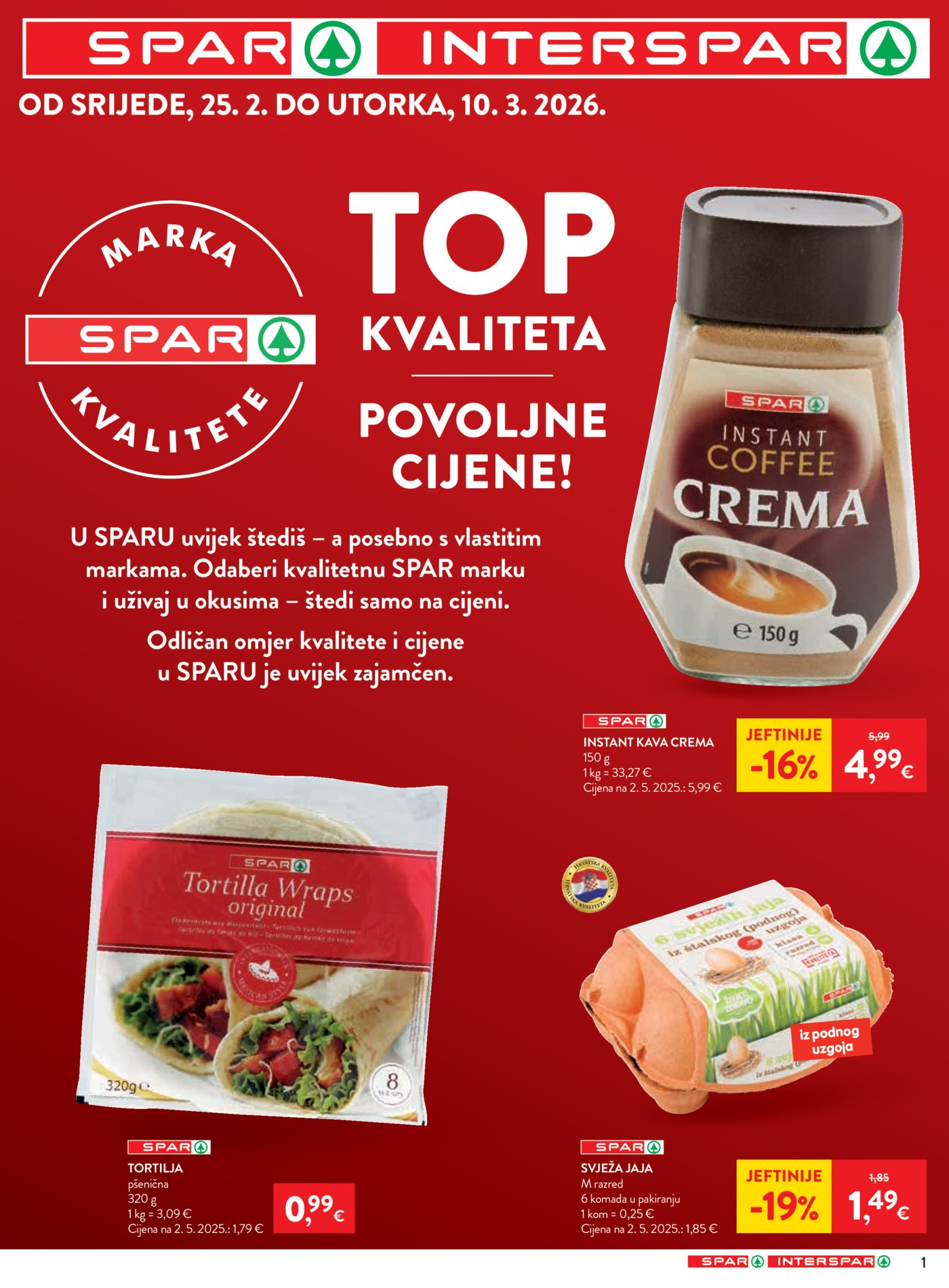 SPAR INTERSPAR katalog Akcija 25.02.-10.03.2026.