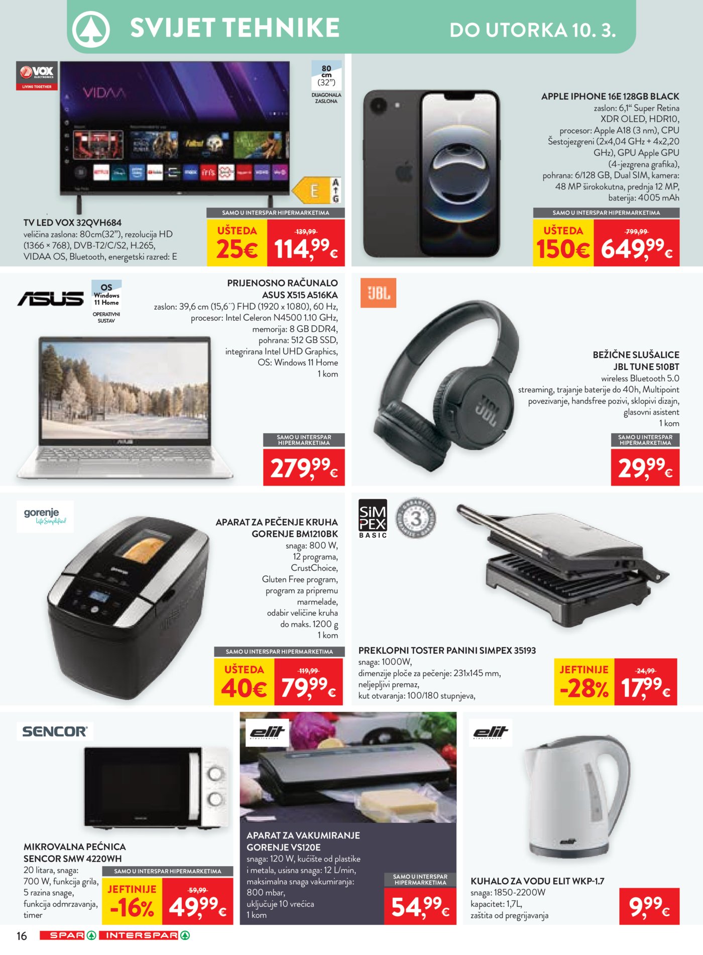 SPAR INTERSPAR katalog Neprehrana 04.03. - 10.03.2026.