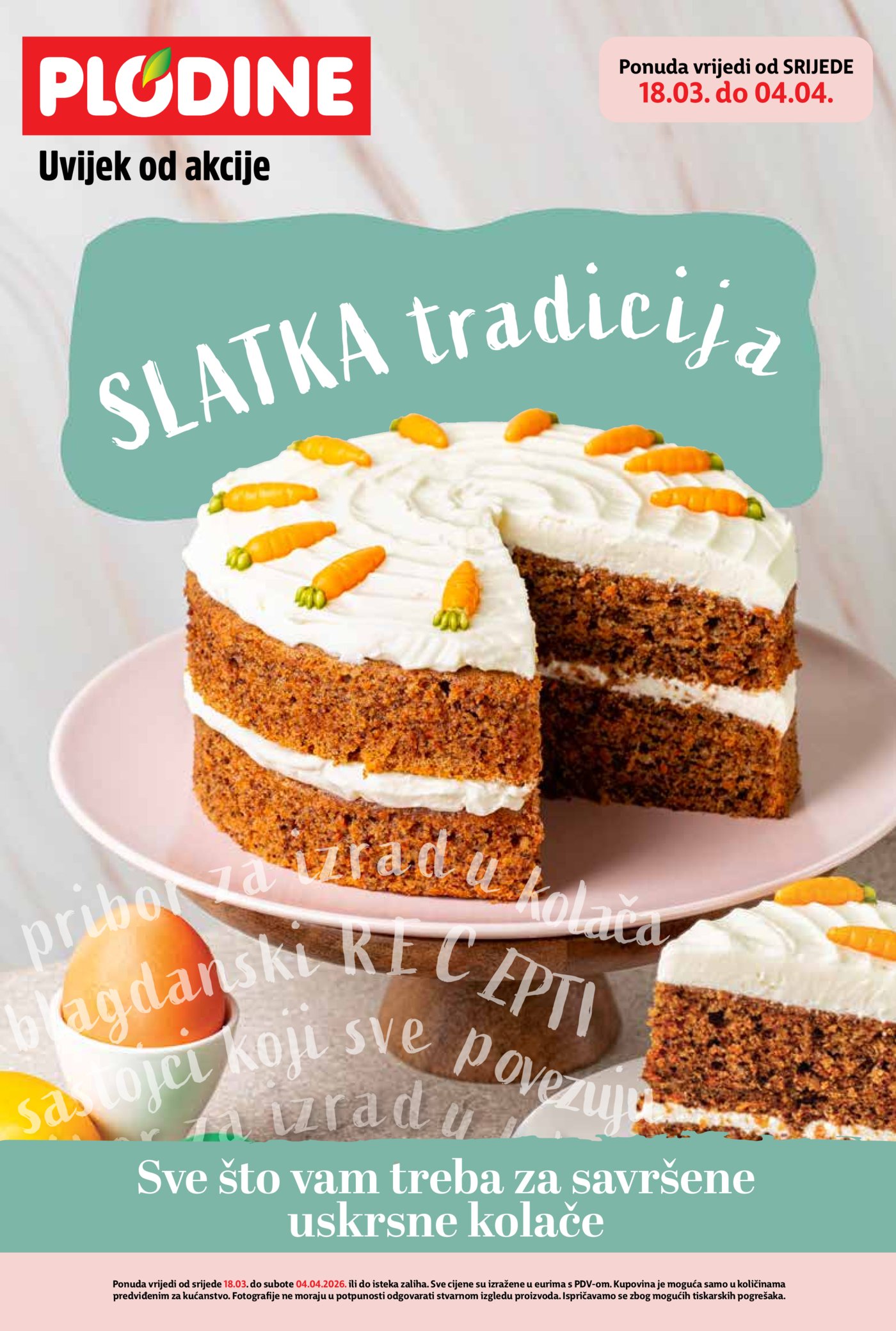 Plodine katalog Sve za kolače 18.03.-04.04.2026.