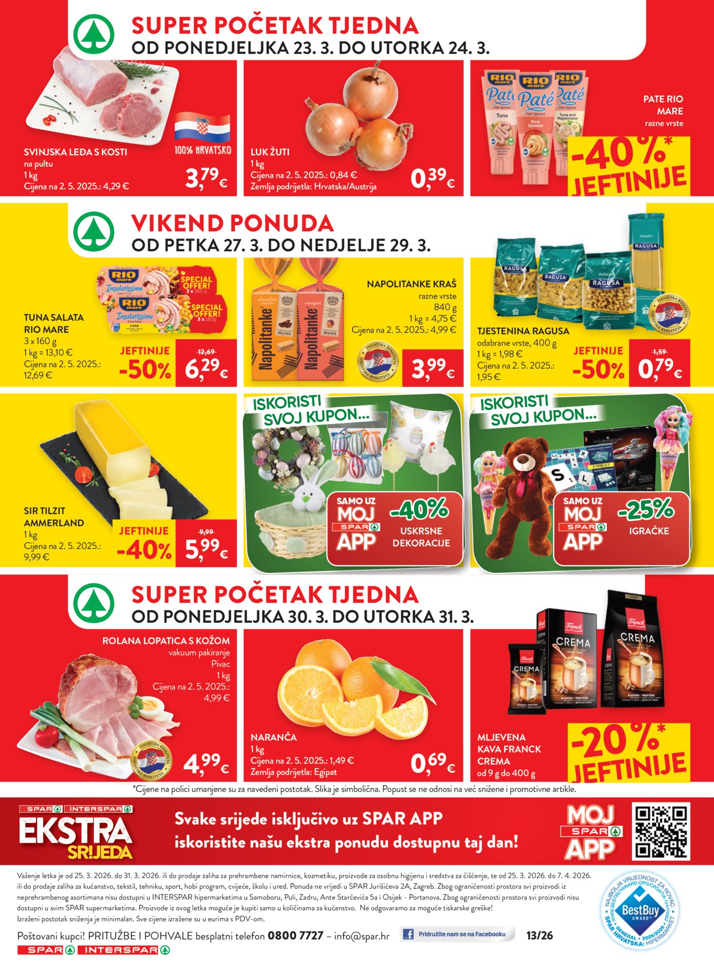 SPAR - INTERSPAR katalog 25.03. - 31.03.2026.