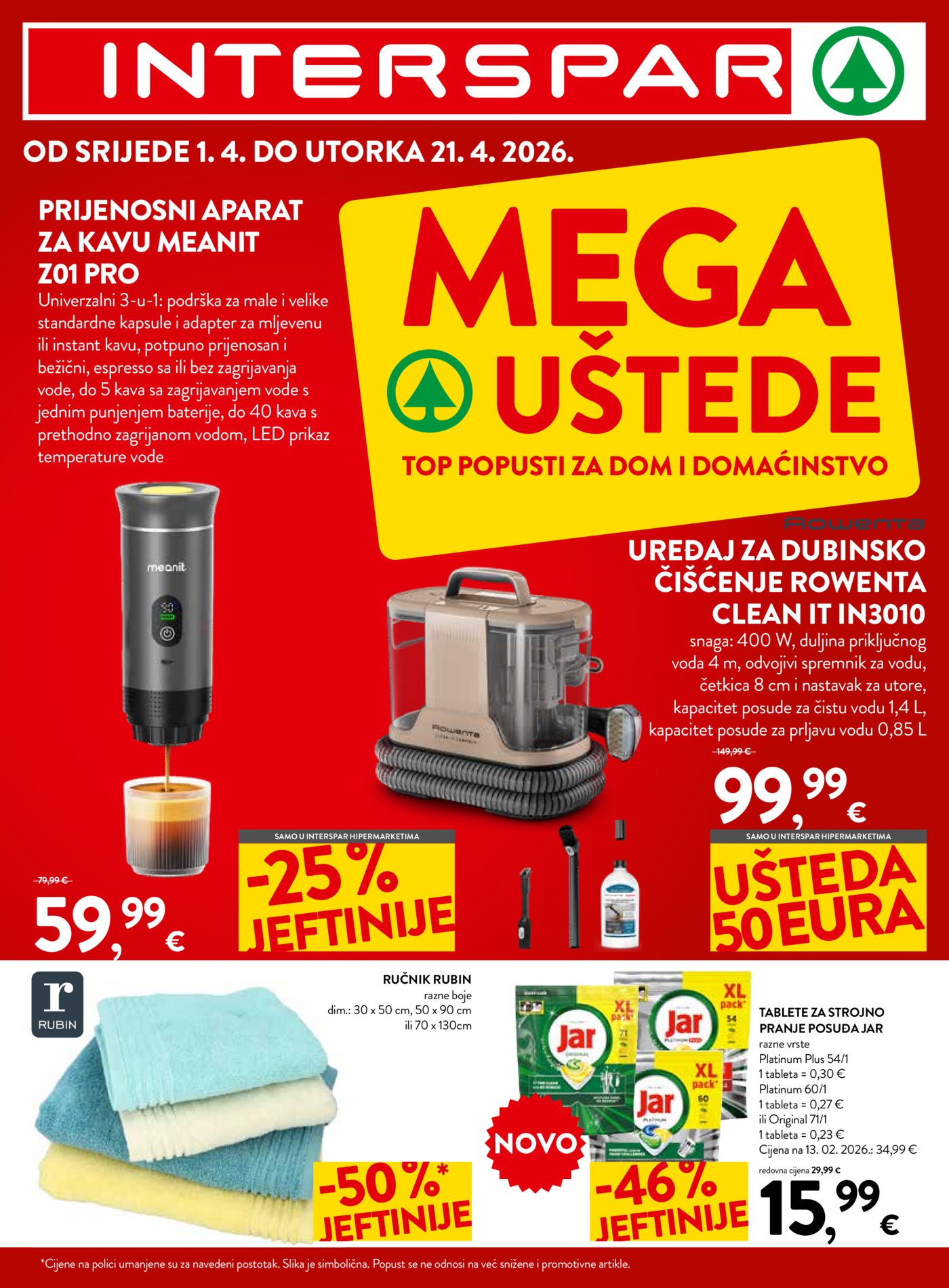 INTERSPAR katalog Mega uštede 01.04. - 21.04.2026.