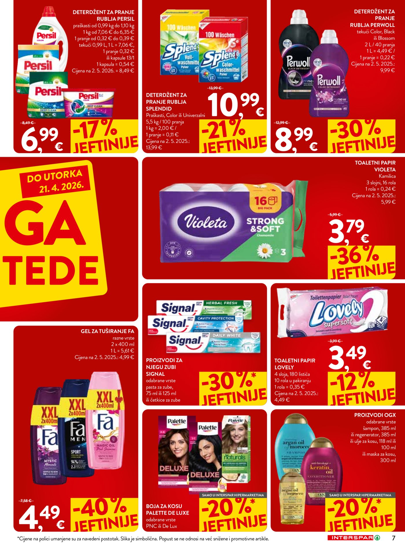 INTERSPAR katalog Mega uštede 01.04. - 21.04.2026.