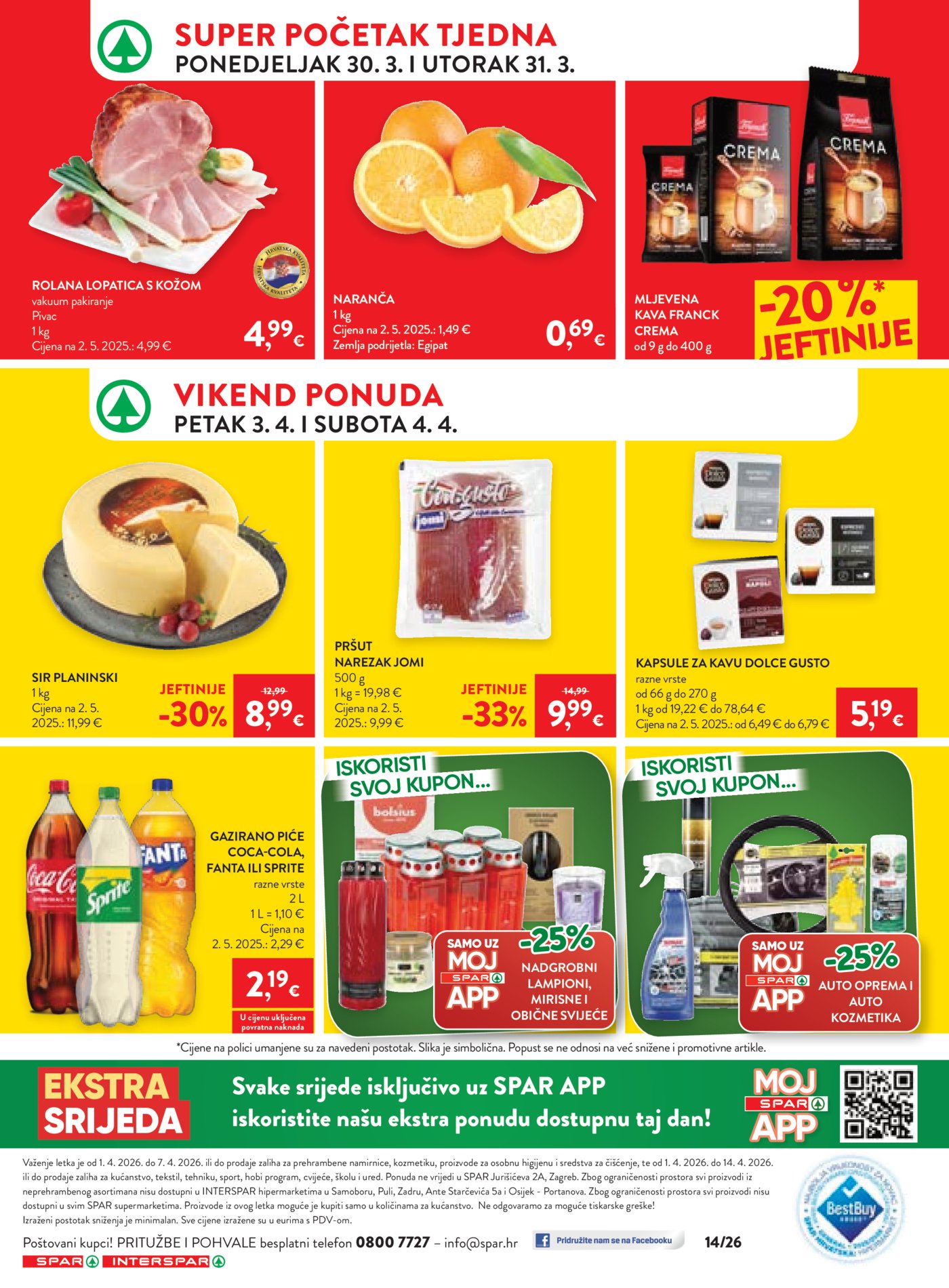 SPAR - INTERSPAR katalog Akcija 01.04. - 07.04.2026.