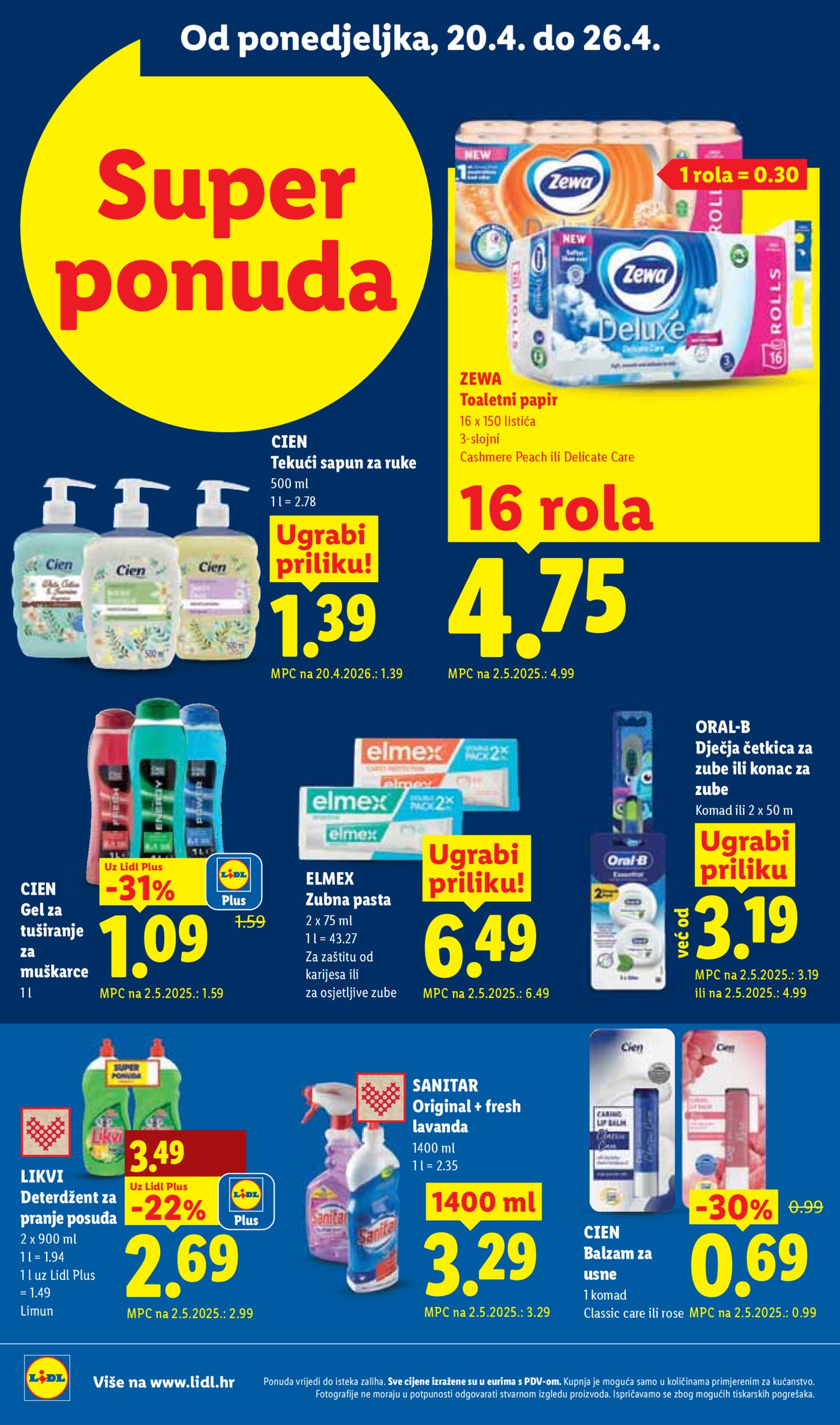 Lidl katalog Super ponuda od ponedjeljka 20.04. - 26.04.2026.