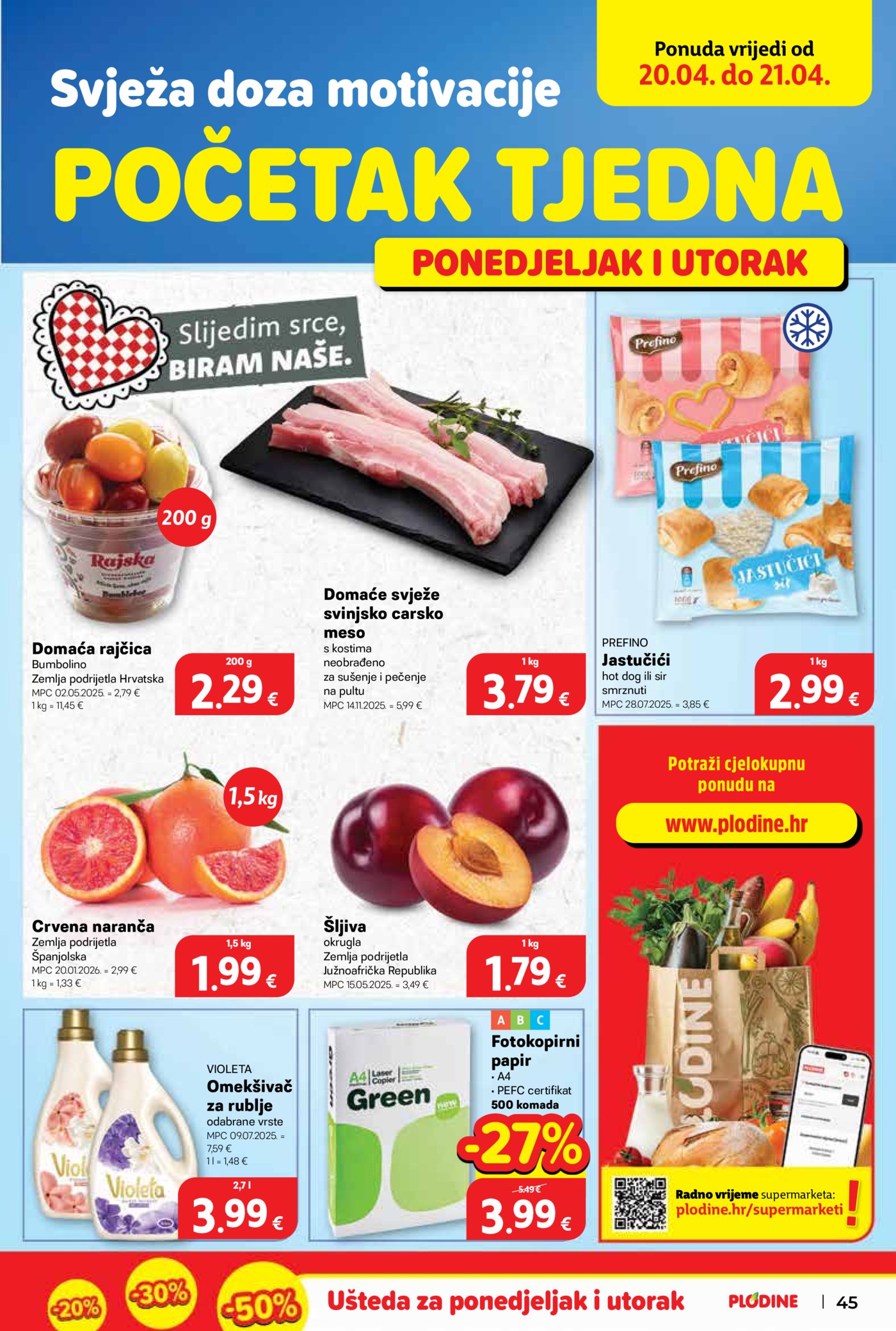 Plodine katalog Uvijek od akcije 15.04.-21.04.2026.