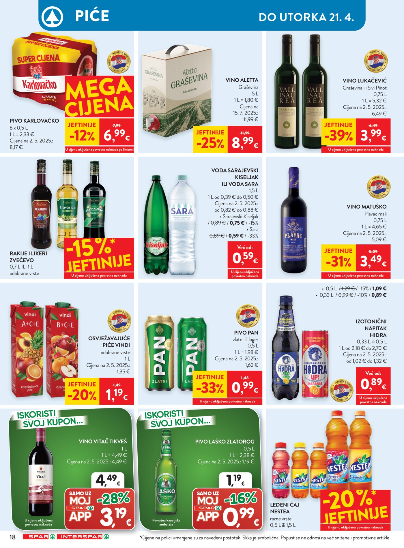 SPAR - INTERSPAR katalog Akcija 15.04. - 21.04.2026.