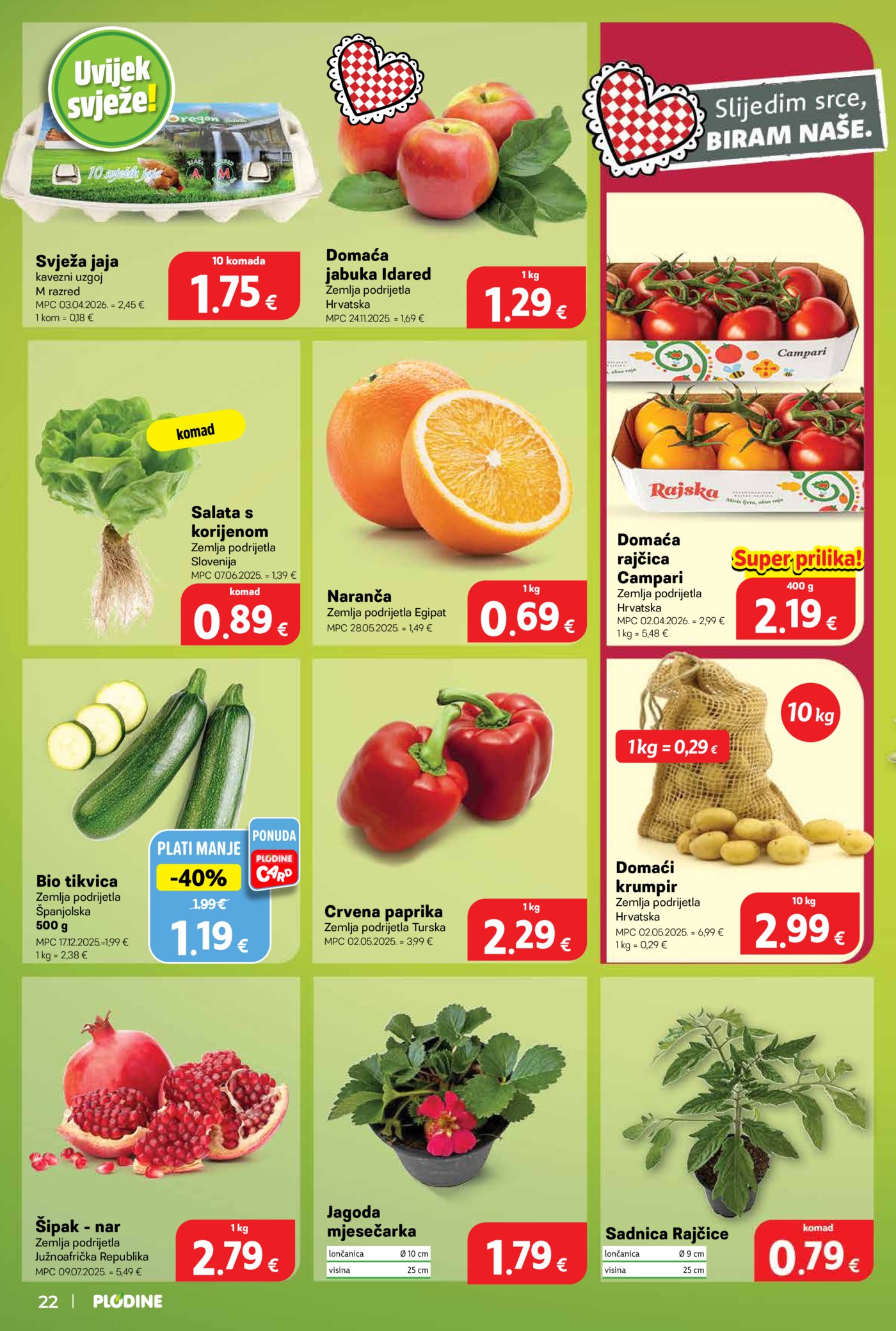 Plodine katalog Akcija 22.04. - 28.04.2026.