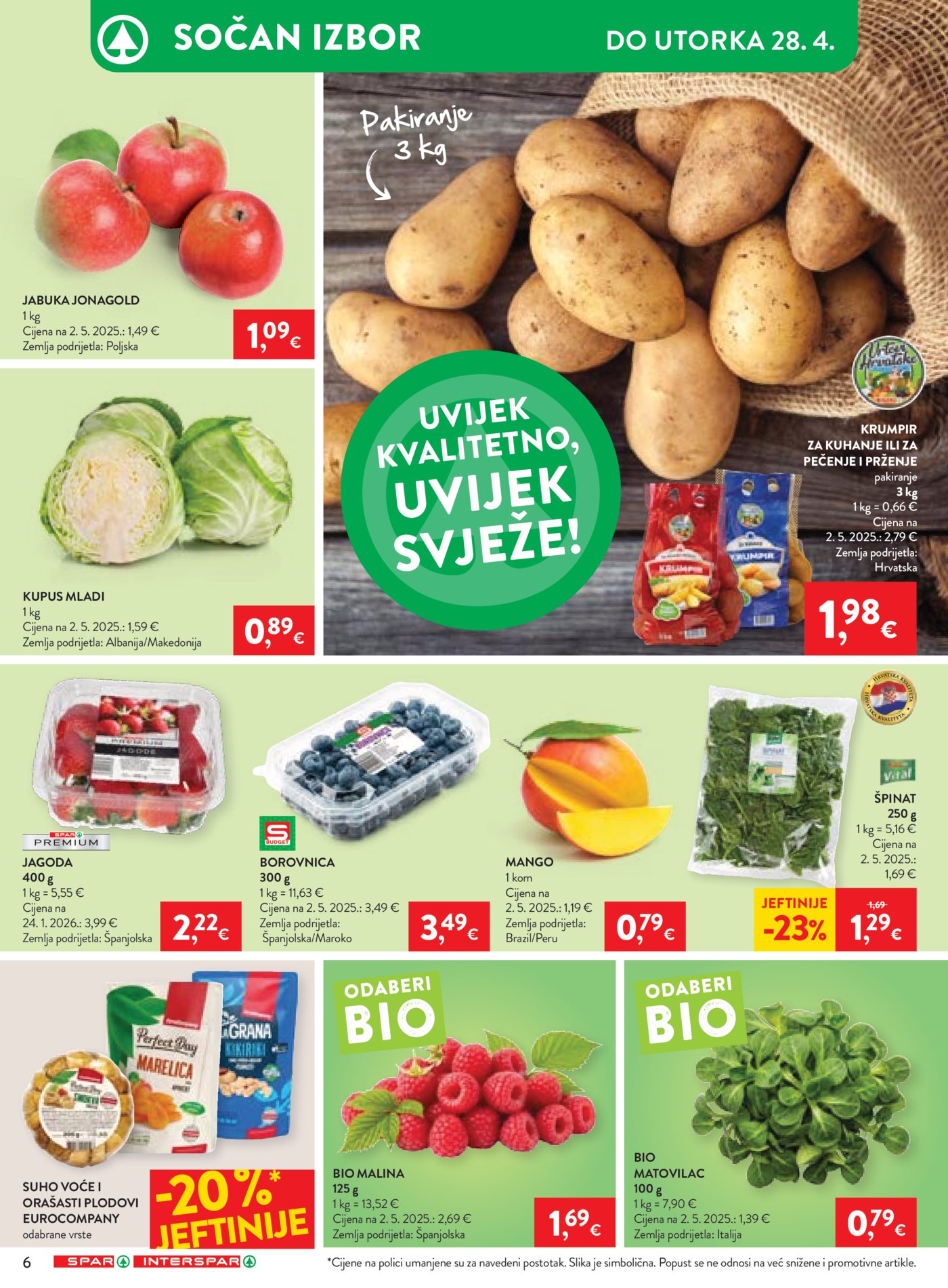 SPAR - INTERSPAR katalog Akcija 22.04. - 28.04.2026.