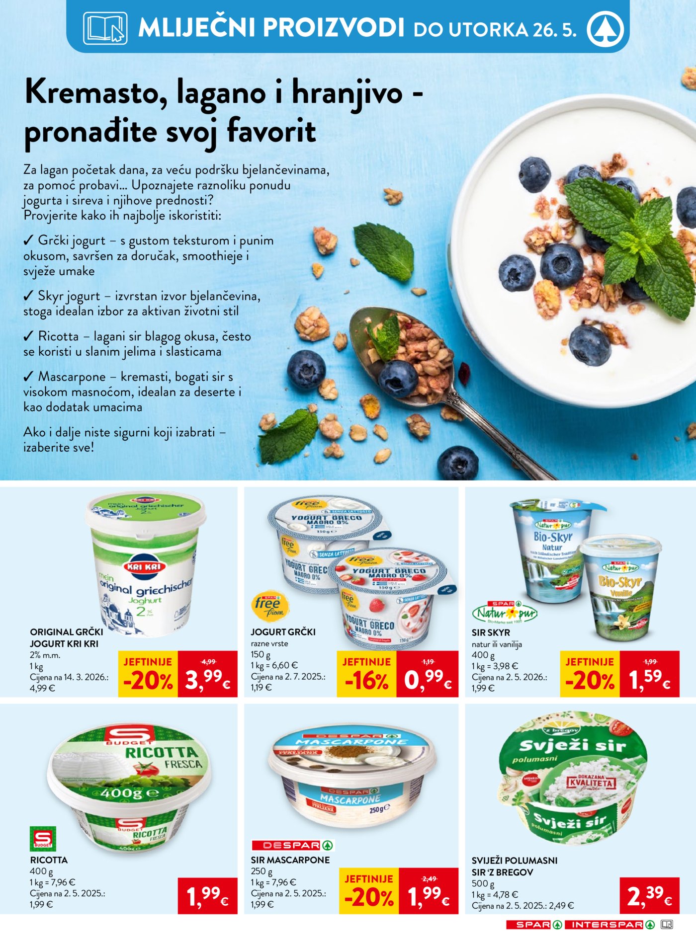 SPAR - INTERSPAR katalog akcija 20.05.-26.05.2026.