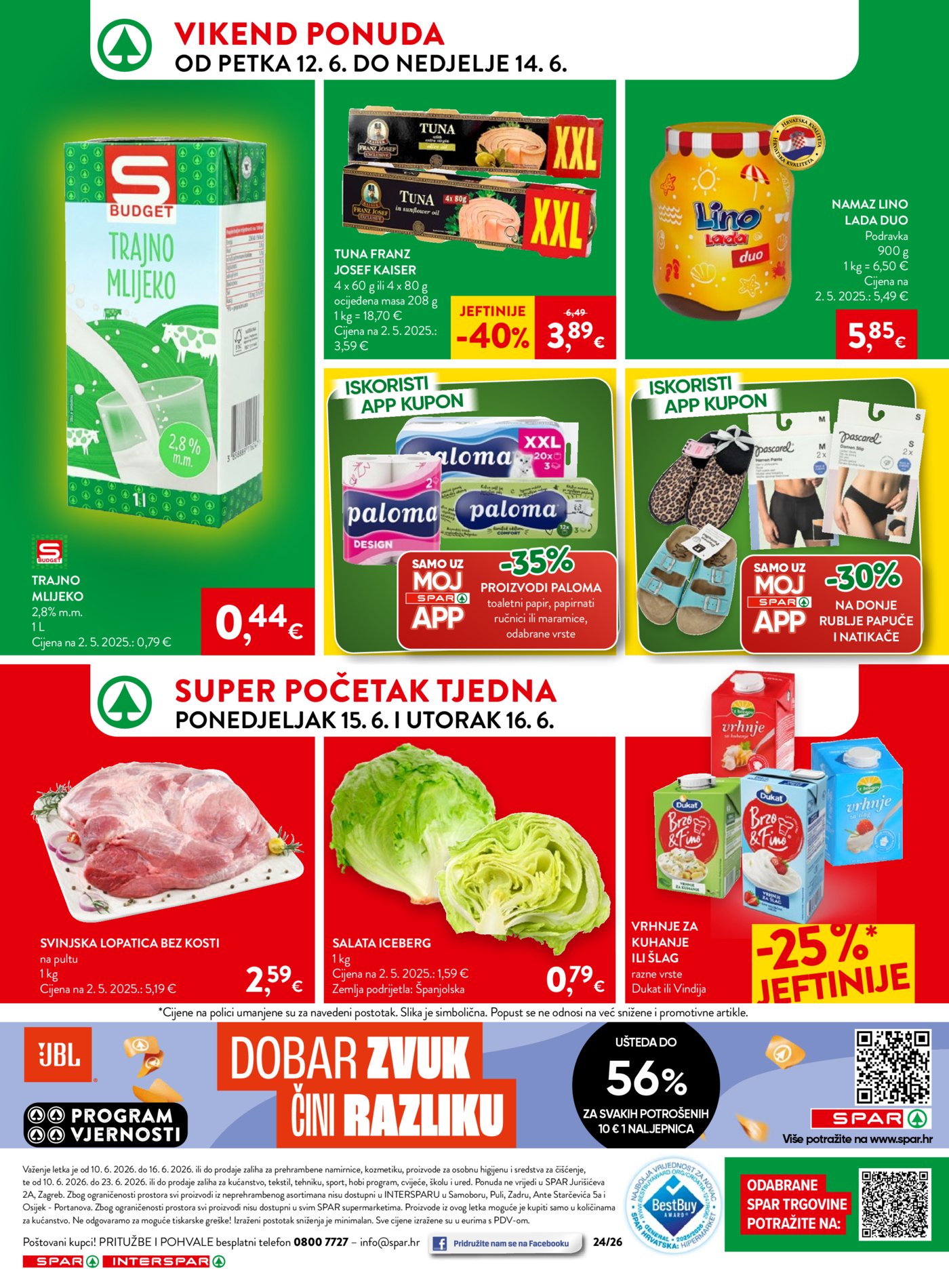 SPAR - INTERSPAR katalog Akcija 10.06. - 16.06.2026.