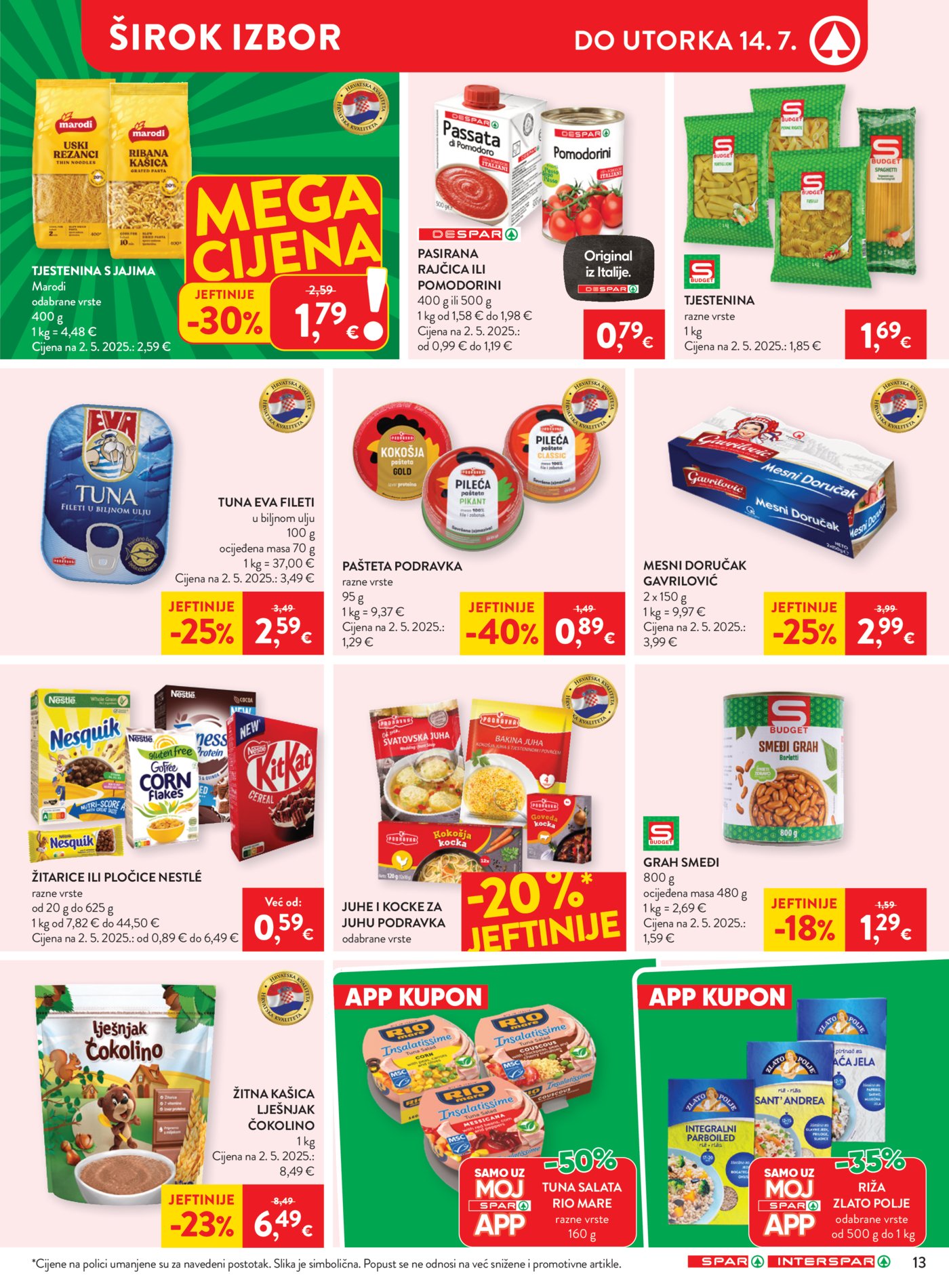 SPAR INTERSPAR katalog Akcija 08.07. - 14.07.2026.