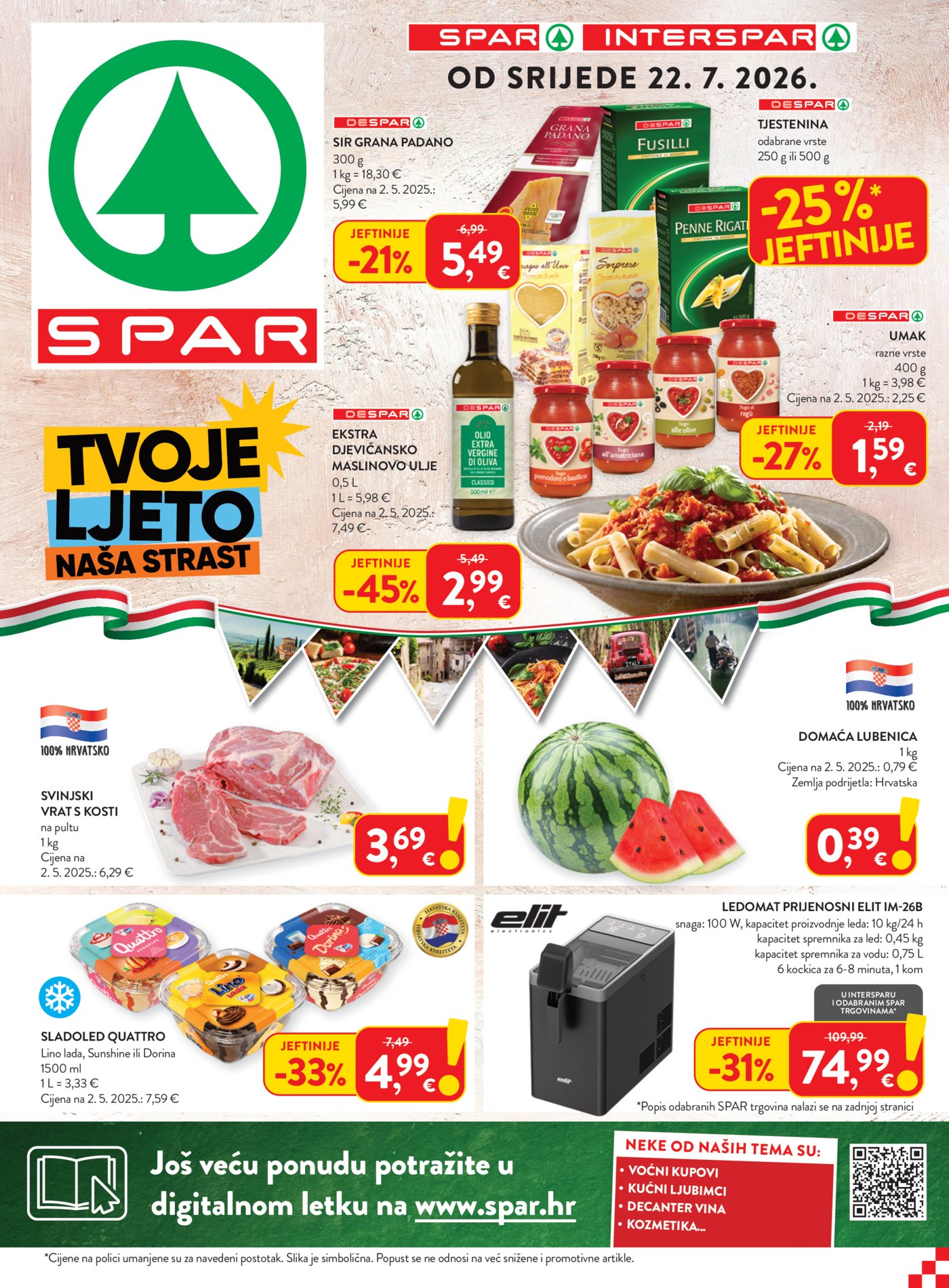 SPAR INTERSPAR katalog Akcija 22.07. - 28.07.2026.