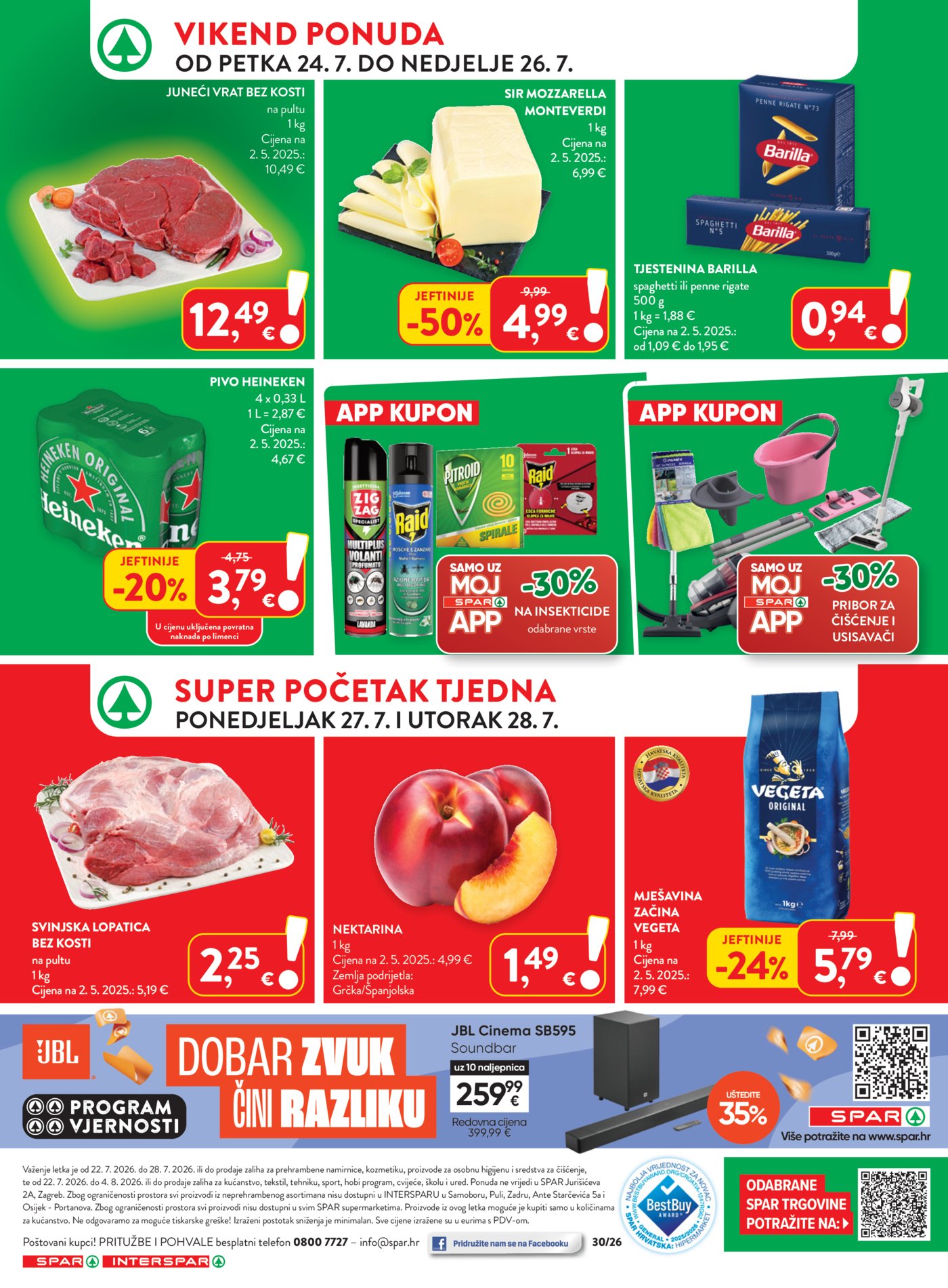 SPAR INTERSPAR katalog Akcija 22.07. - 28.07.2026.