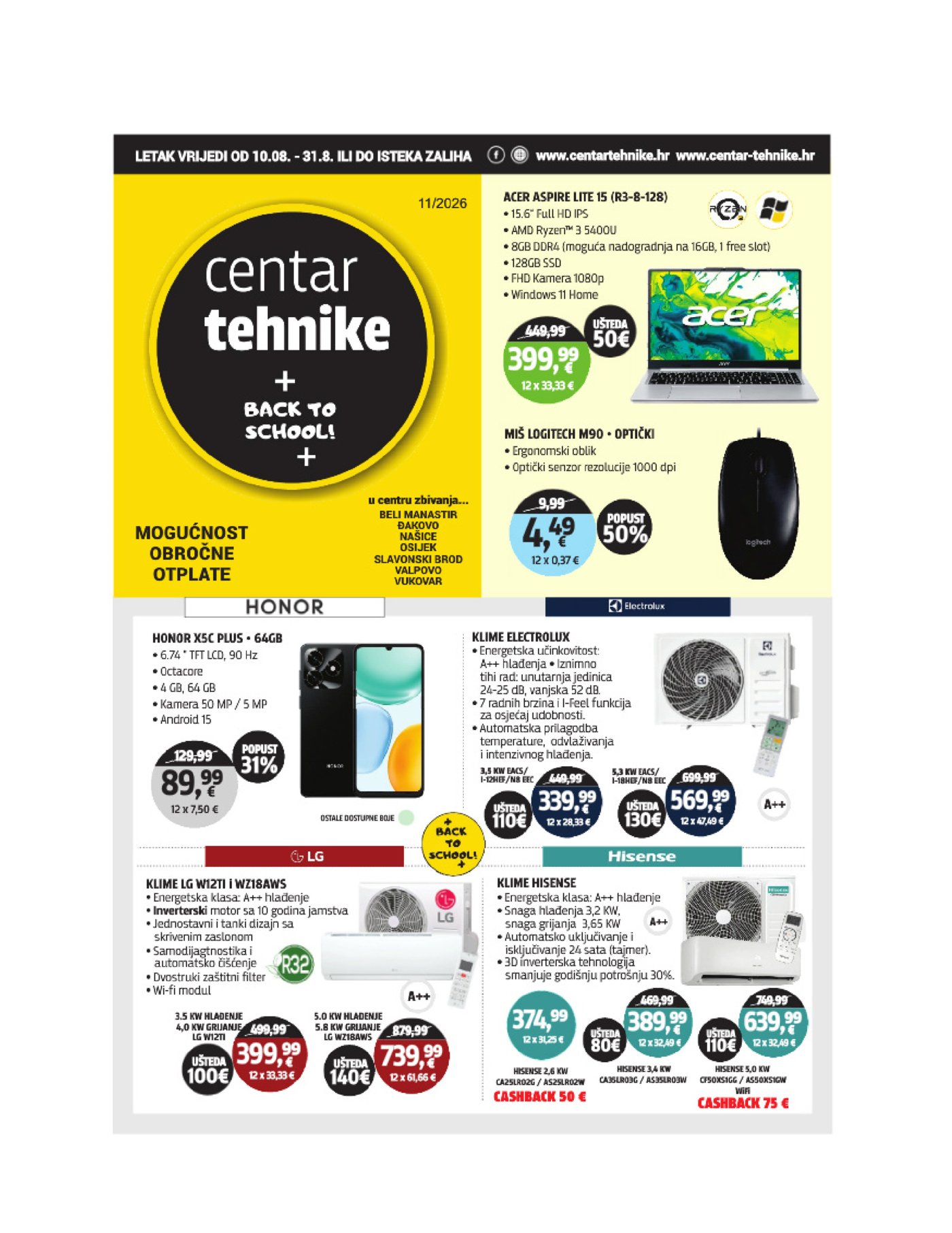 Centar tehnike katalog Akcija 10.08.-31.08.2026.