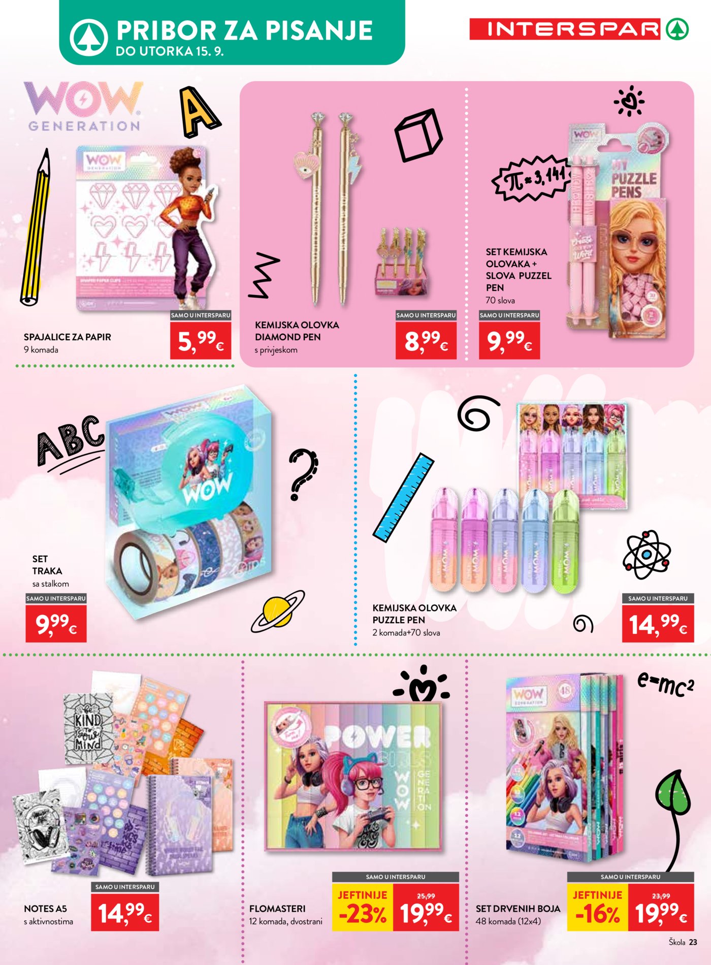 Interspar katalog Počinje škola 29.07.-15.09.2026.
