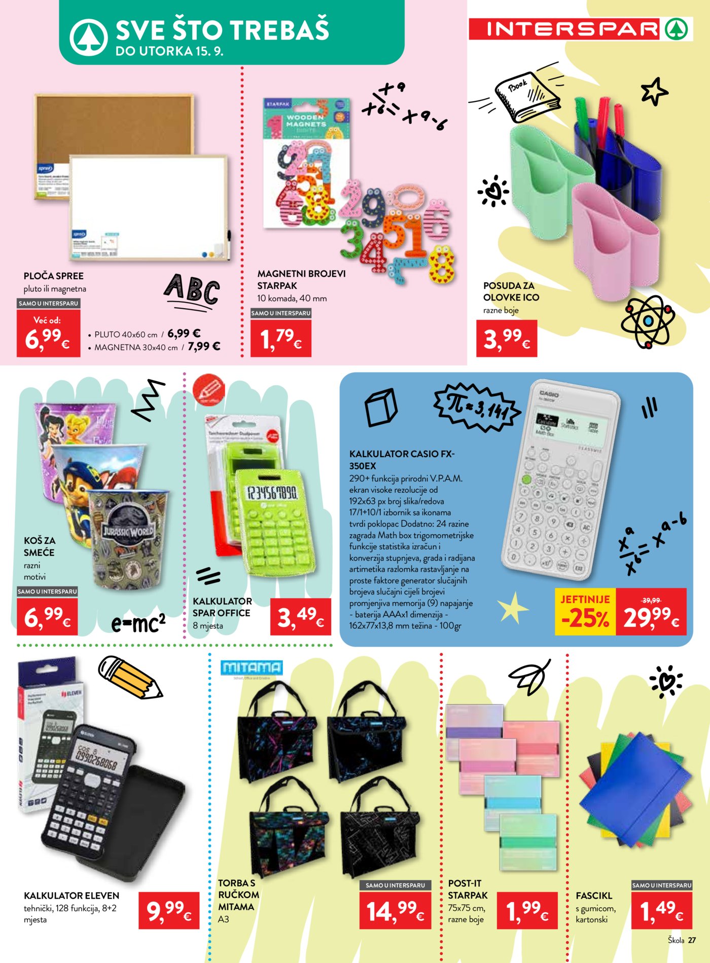 Interspar katalog Počinje škola 29.07.-15.09.2026.