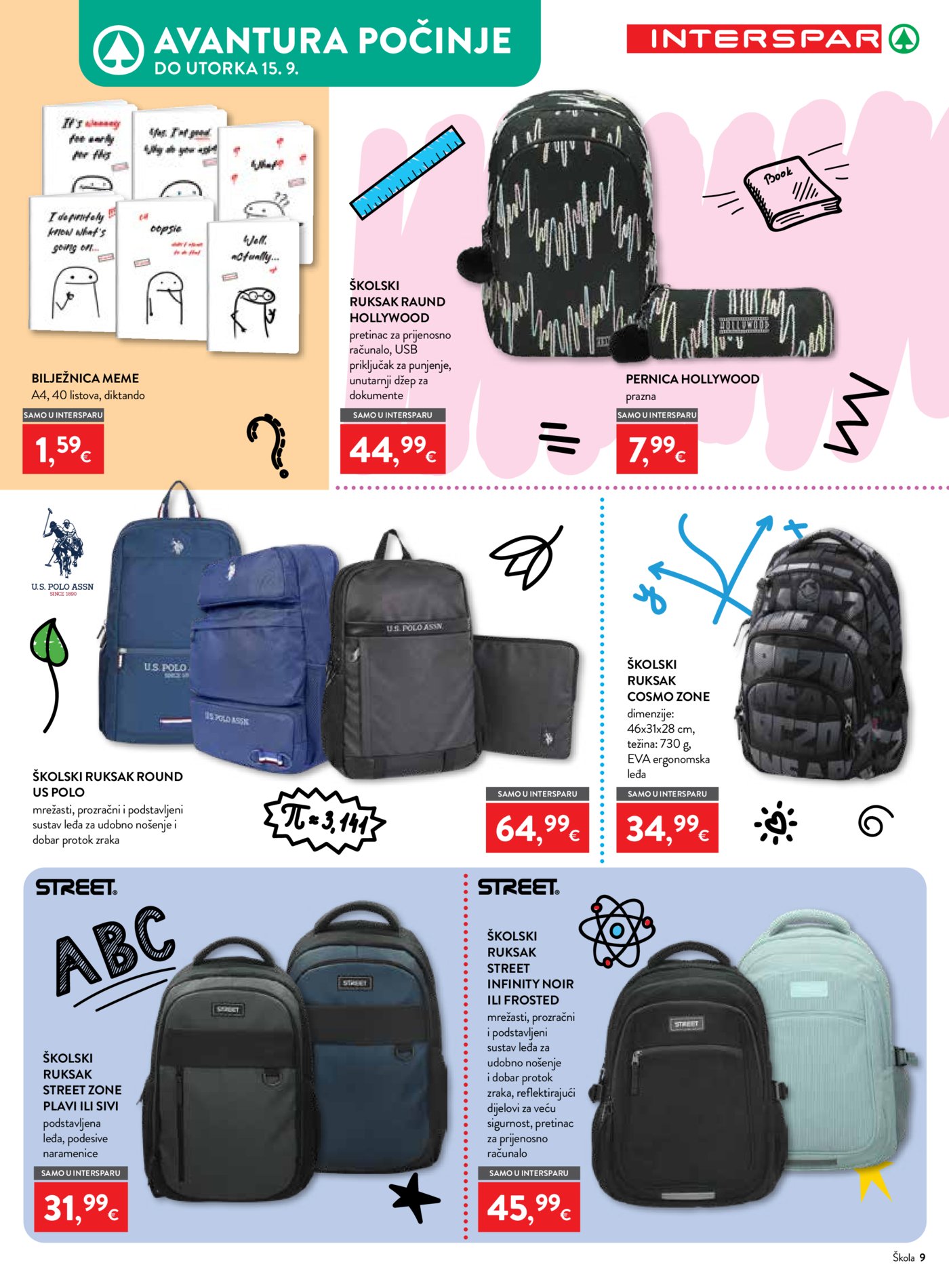 Interspar katalog Počinje škola 29.07.-15.09.2026.