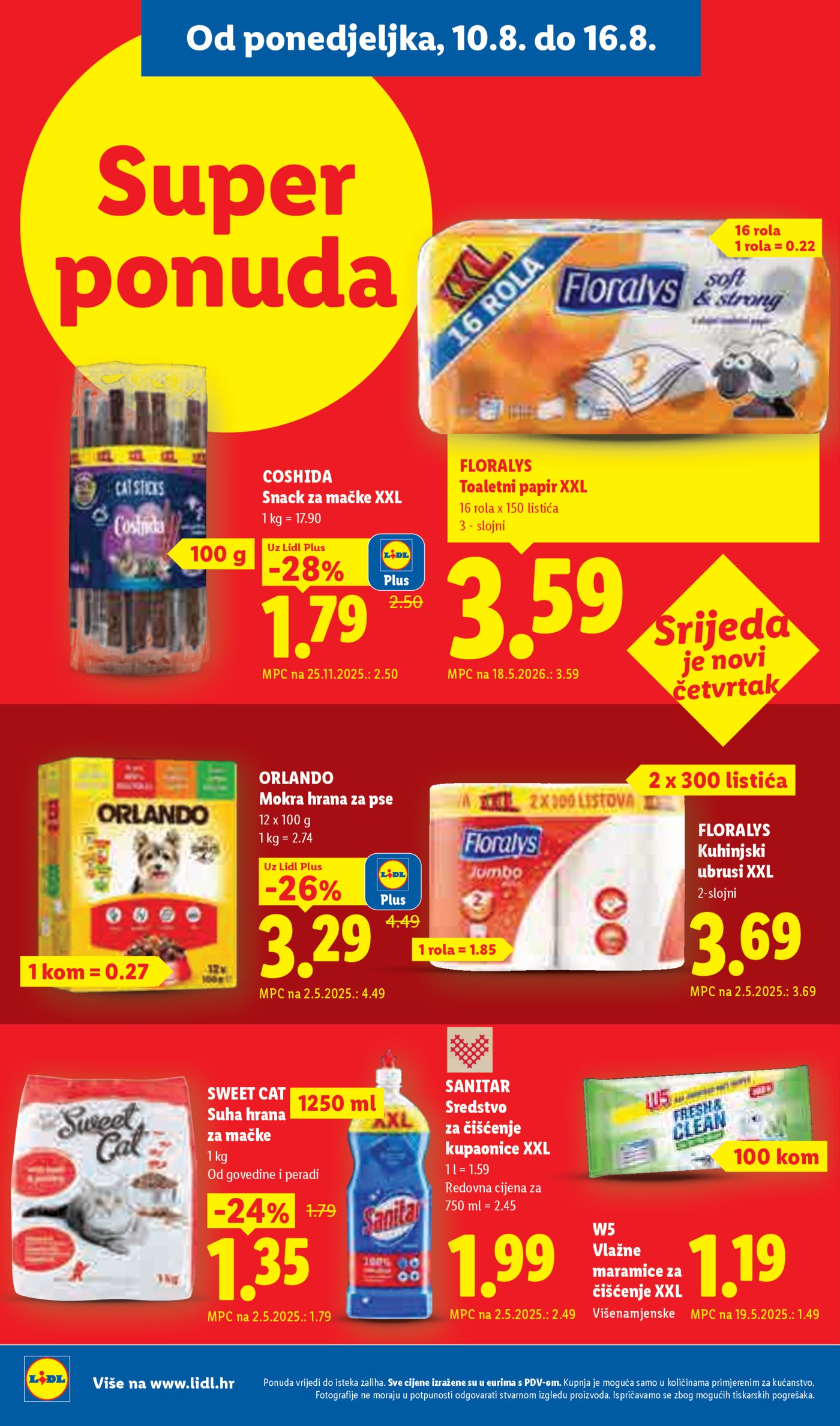 Lidl katalog Super ponuda od ponedjeljka 10.08.-16.08.2026.