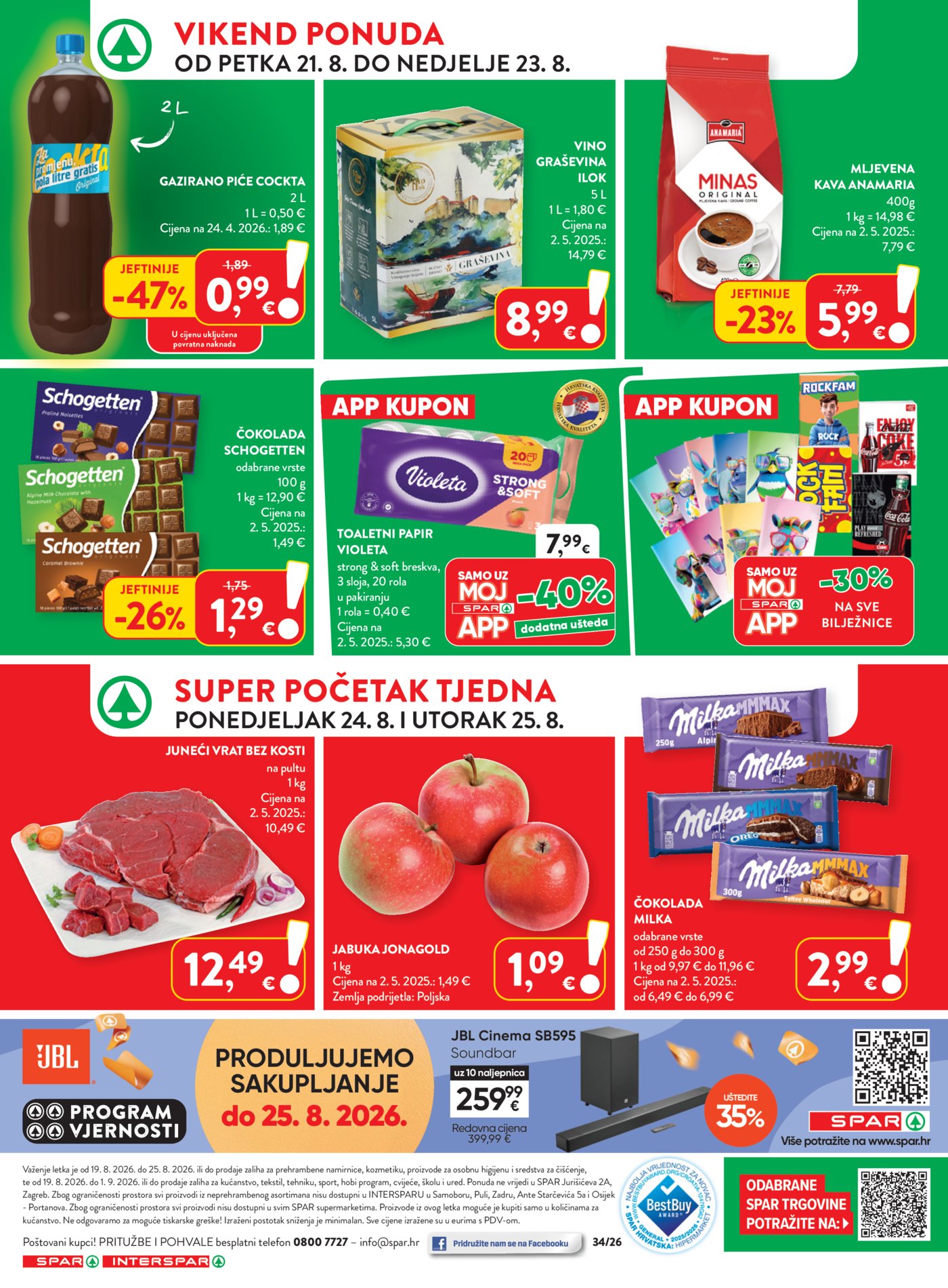 SPAR INTERSPAR katalog Akcija 19.08. - 25.08.2026.