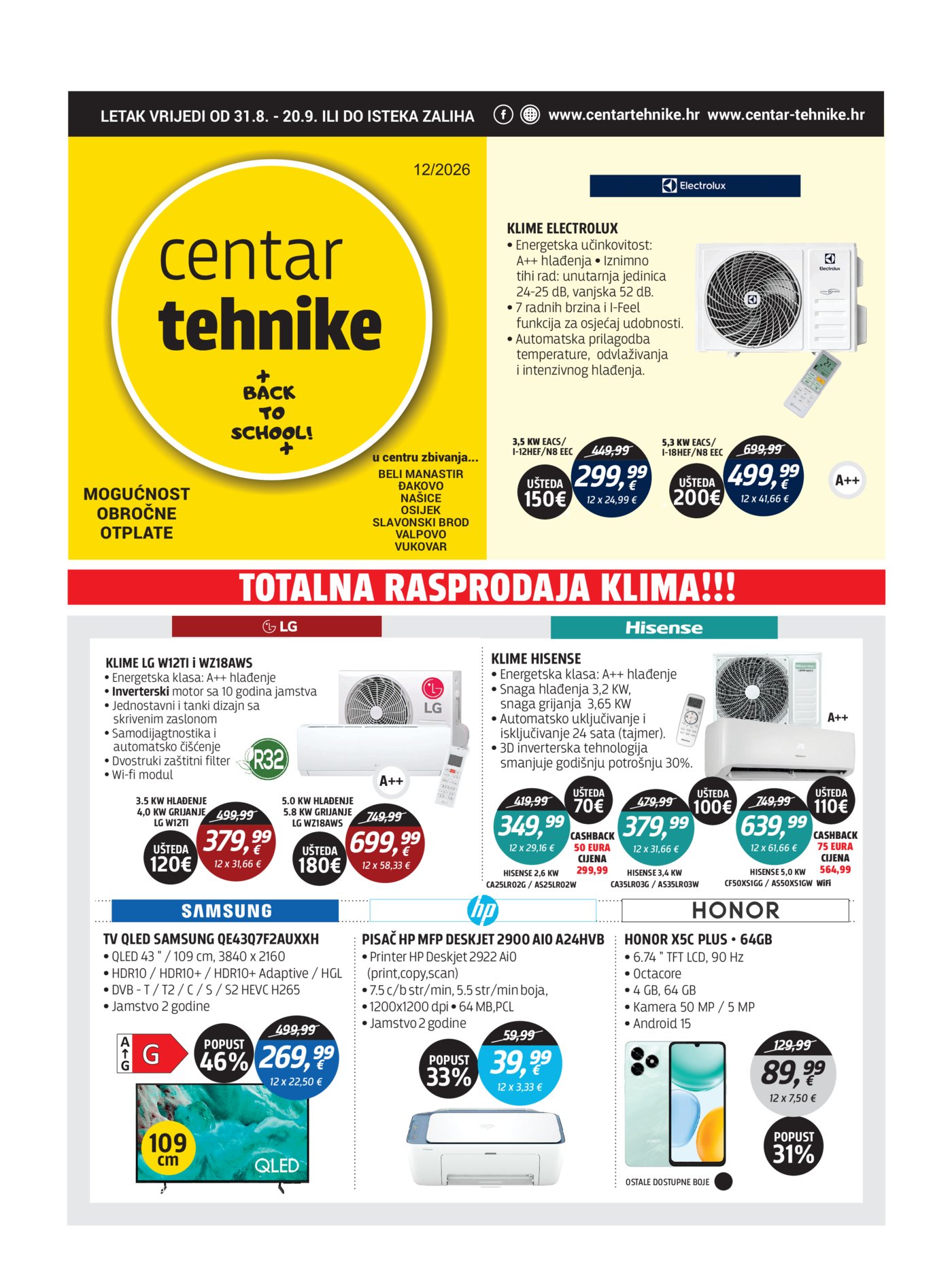 Centar tehnike katalog Akcija 31.08. - 20.09.2026.