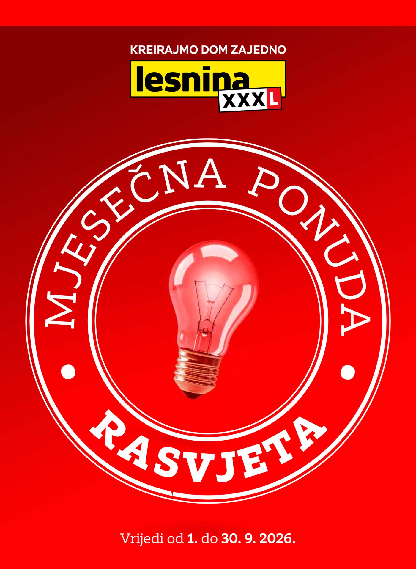 Lesnina Mjesečna ponuda rasvjete 01.09. - 30.09.2026.