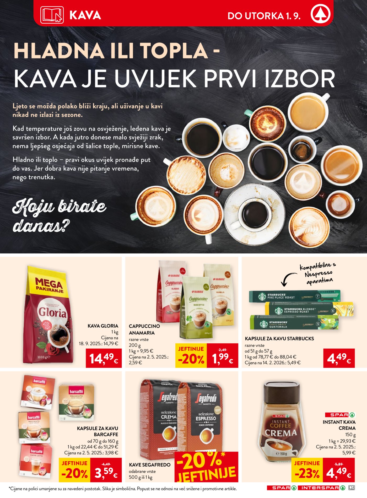 SPAR INTERSPAR katalog Akcija 26.08. - 01.09.2026.