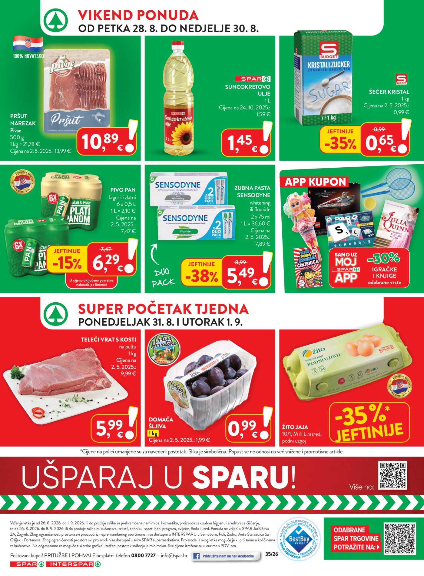 SPAR INTERSPAR katalog Akcija 26.08. - 01.09.2026.