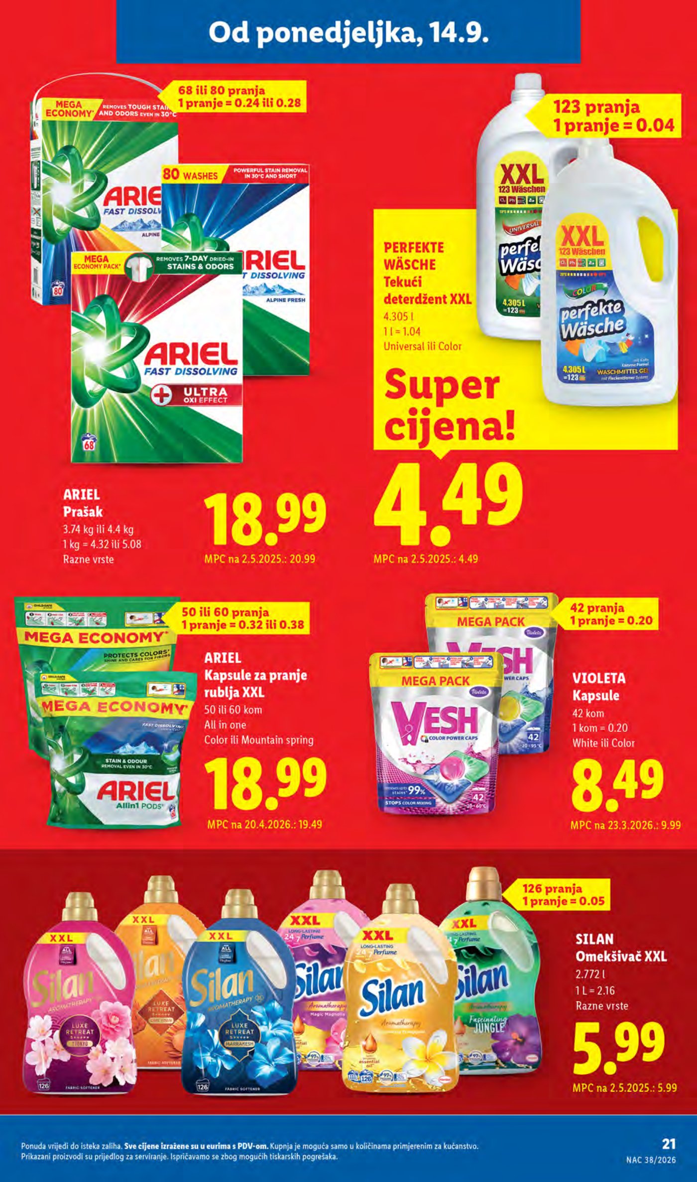 Lidl katalog Super akcija od ponedjeljka 14.09.-20.09.2026.
