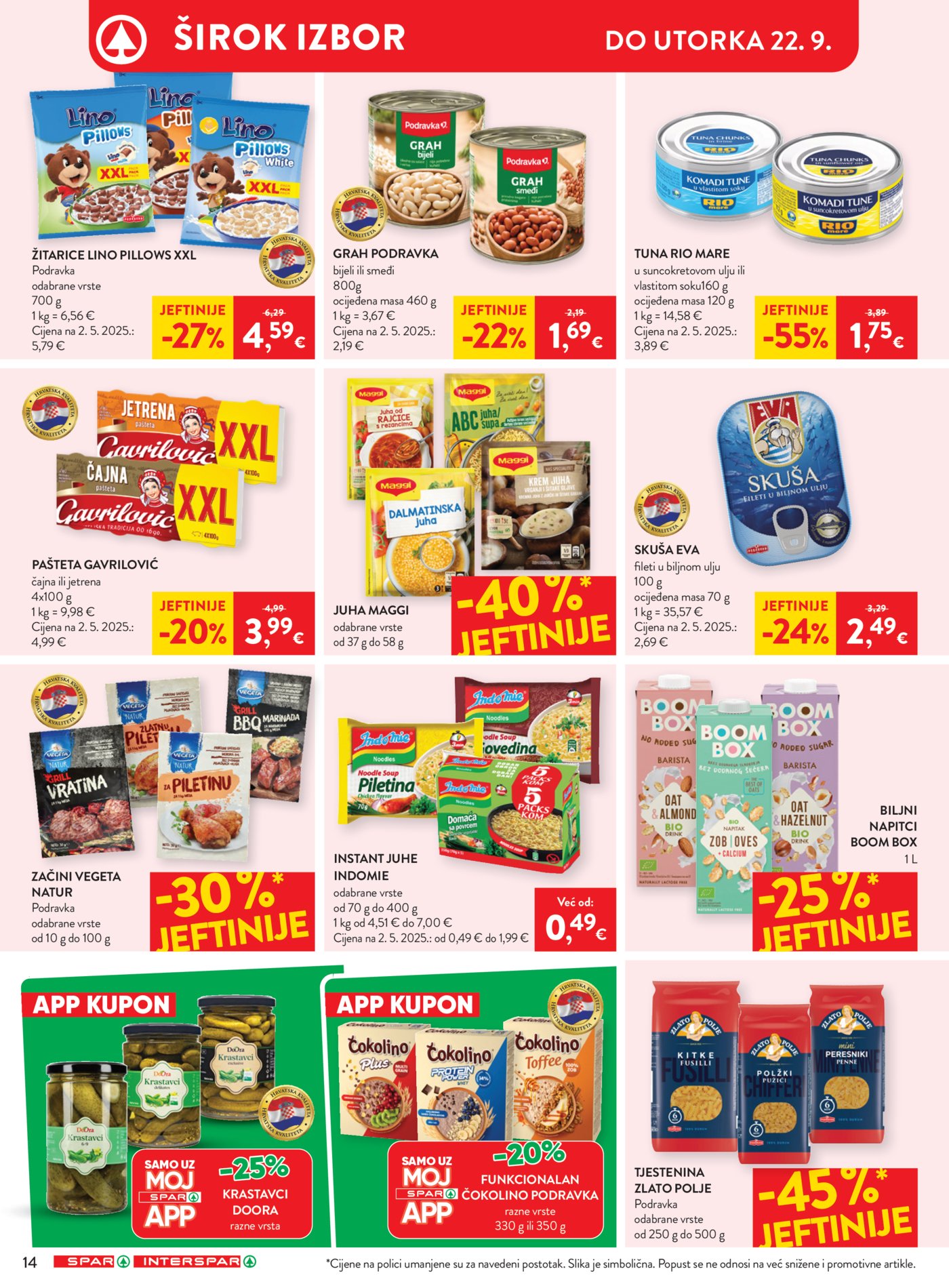 SPAR INTERSPAR Katalog Akcija 16.09.-22.09.2026.