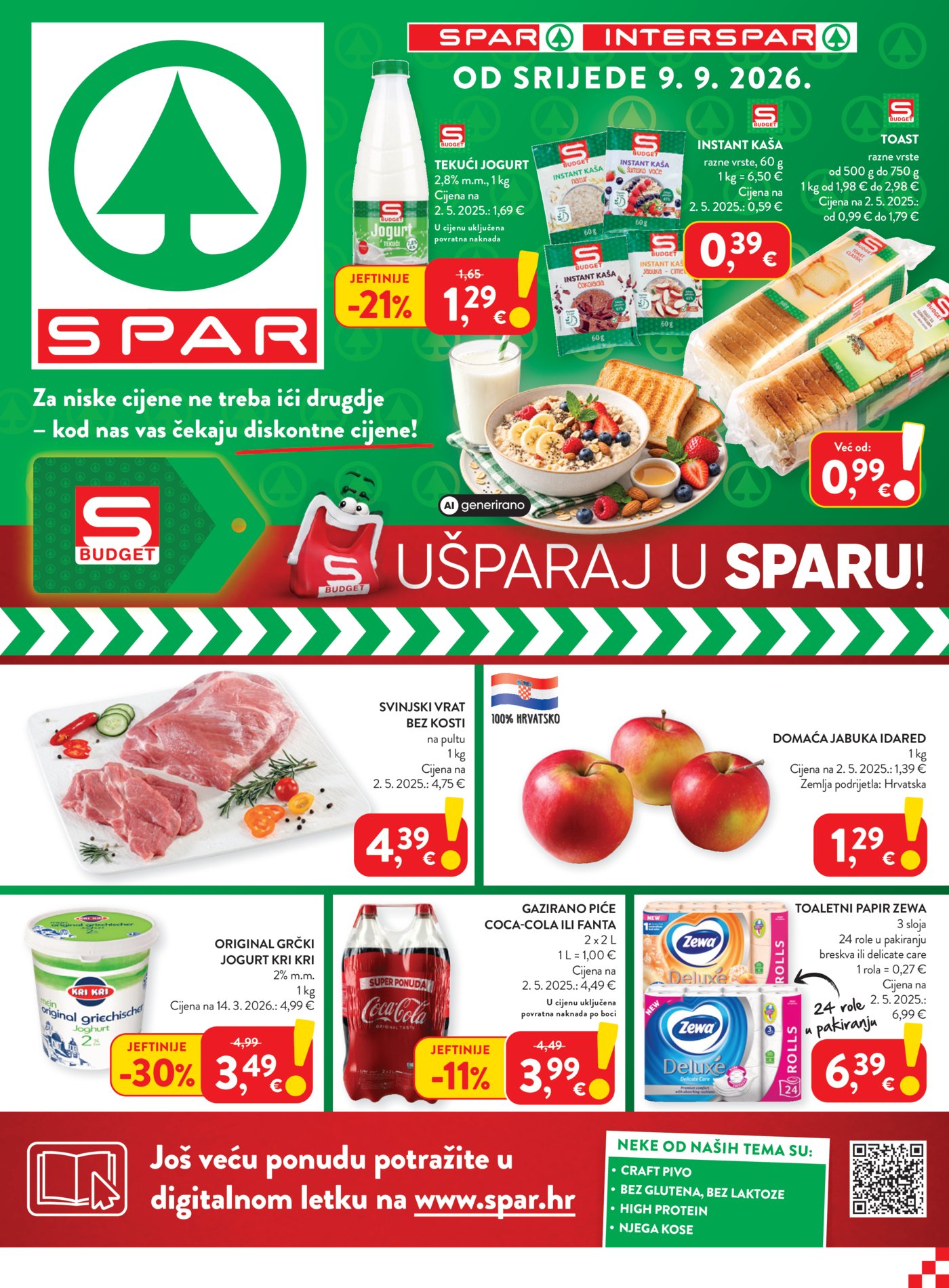 SPAR katalog Akcija 09.09. - 15.09.2026.