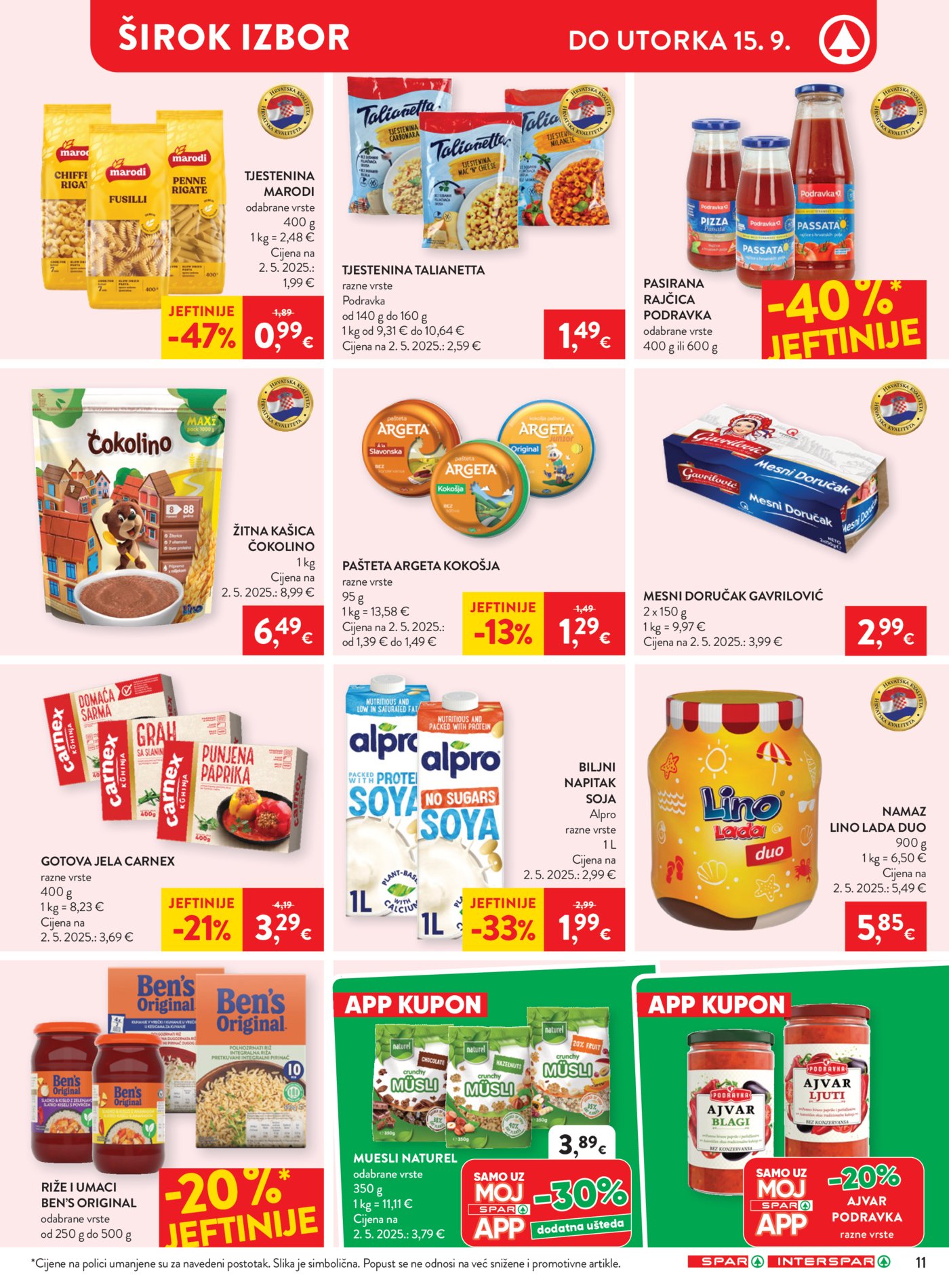 SPAR katalog Akcija 09.09. - 15.09.2026.