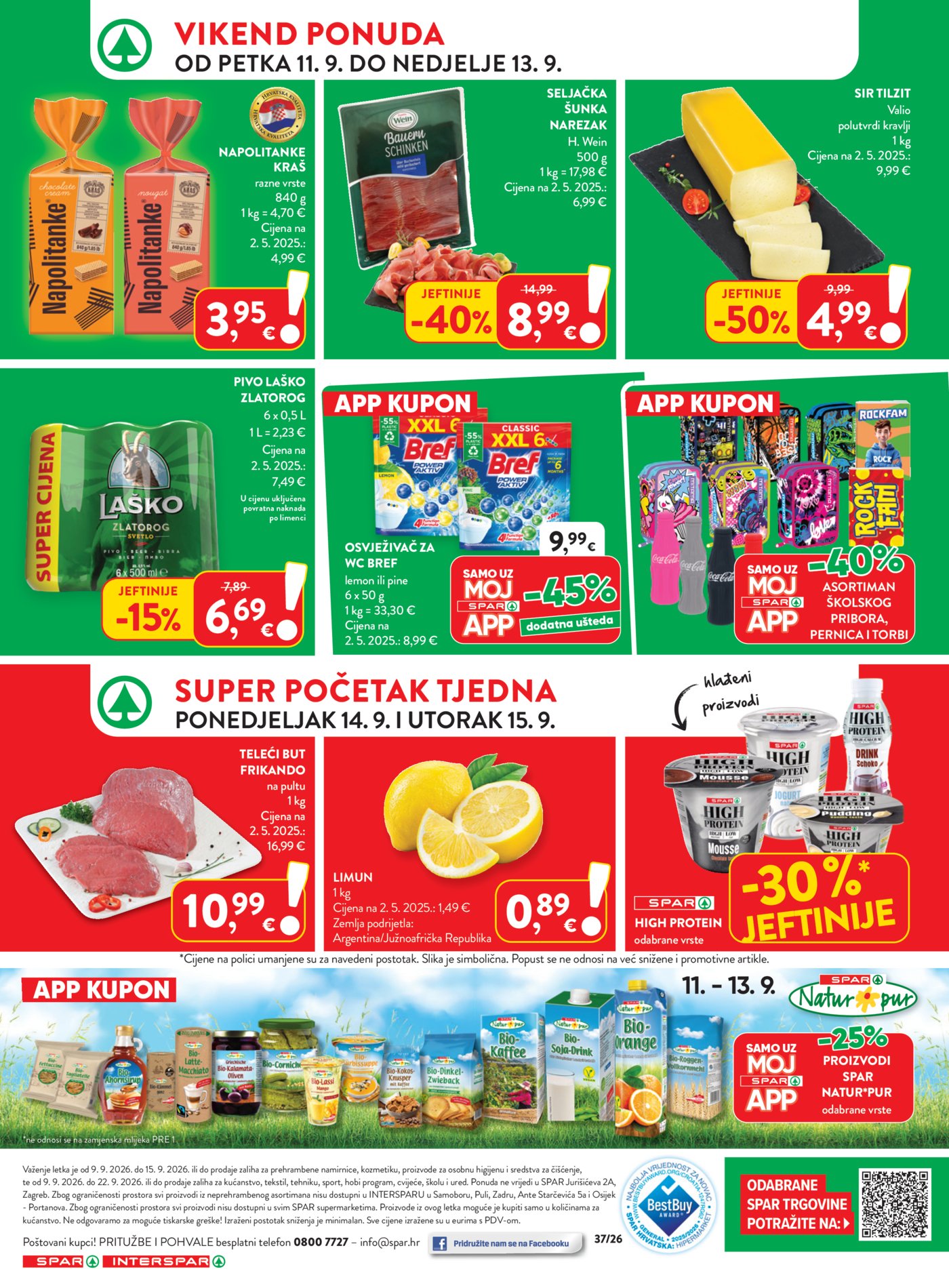 SPAR katalog Akcija 09.09. - 15.09.2026.