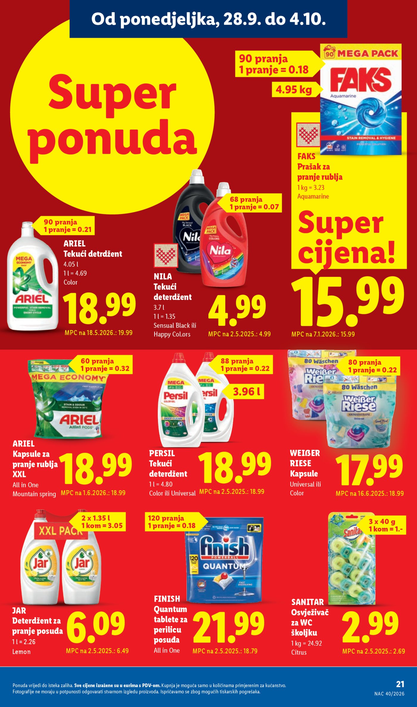 Lidl katalog Super ponuda od ponedjeljka 28.09.-04.10.2026.