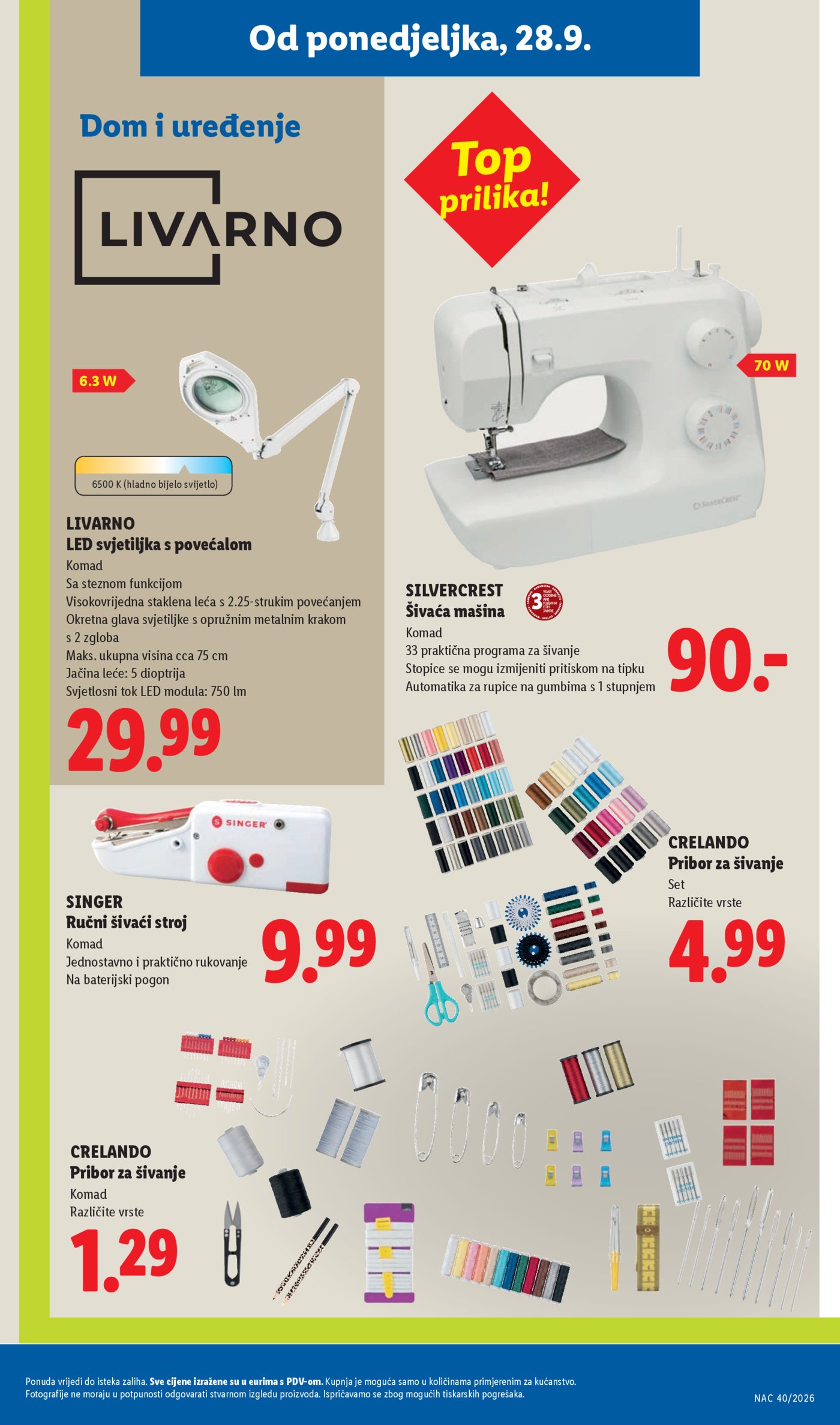 Lidl katalog Super ponuda od ponedjeljka 28.09.-04.10.2026.