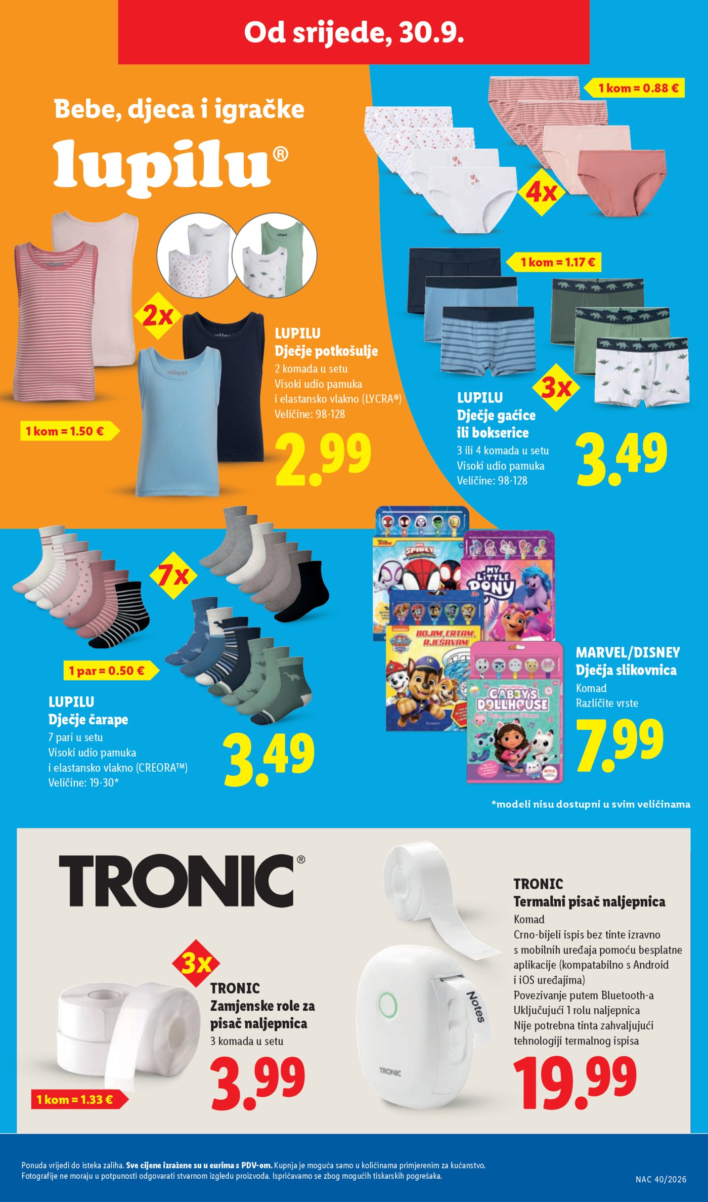 Lidl katalog Super ponuda od ponedjeljka 28.09.-04.10.2026.