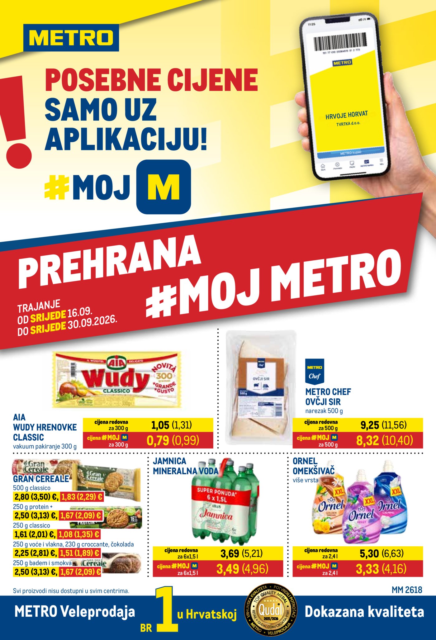 Metro katalog Prehrana i neprehrana 16.09. - 30.09.2026.