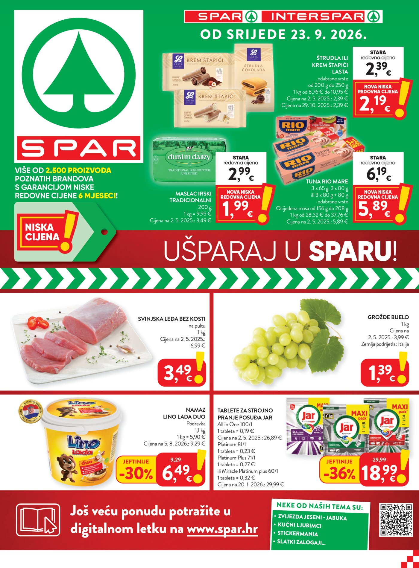 SPAR katalog Akcija 23.09. - 29.09.2026.
