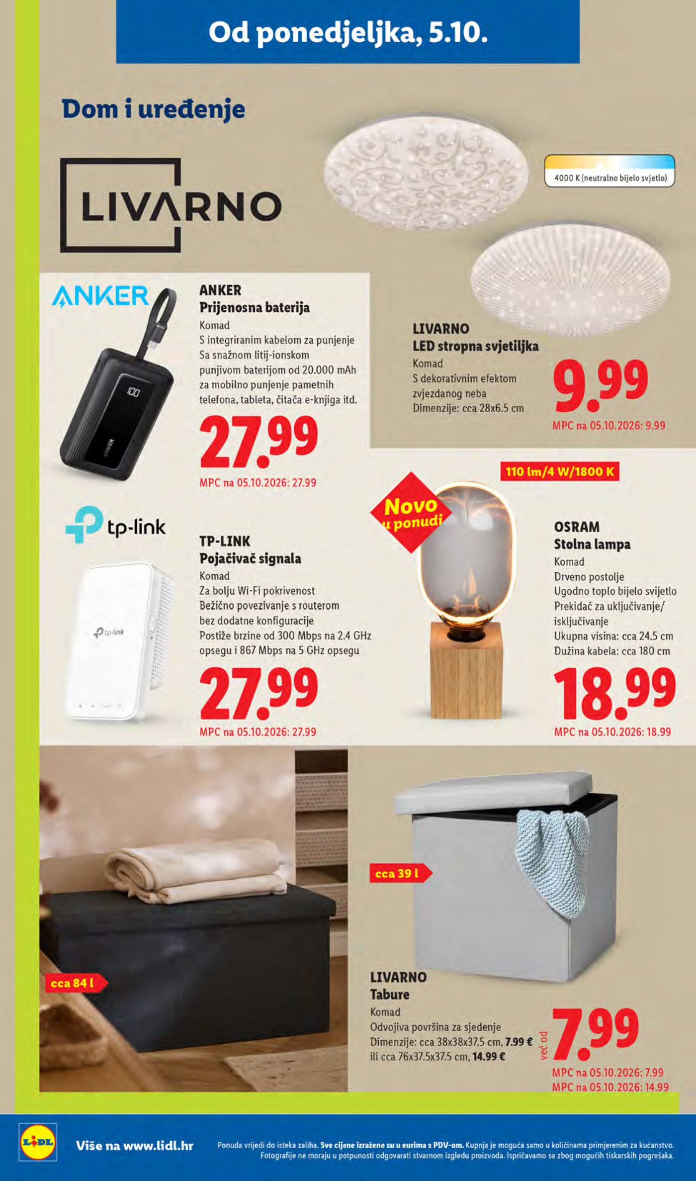 Lidl katalog Super ponuda od ponedjeljka 05.10.-11.10.2026.