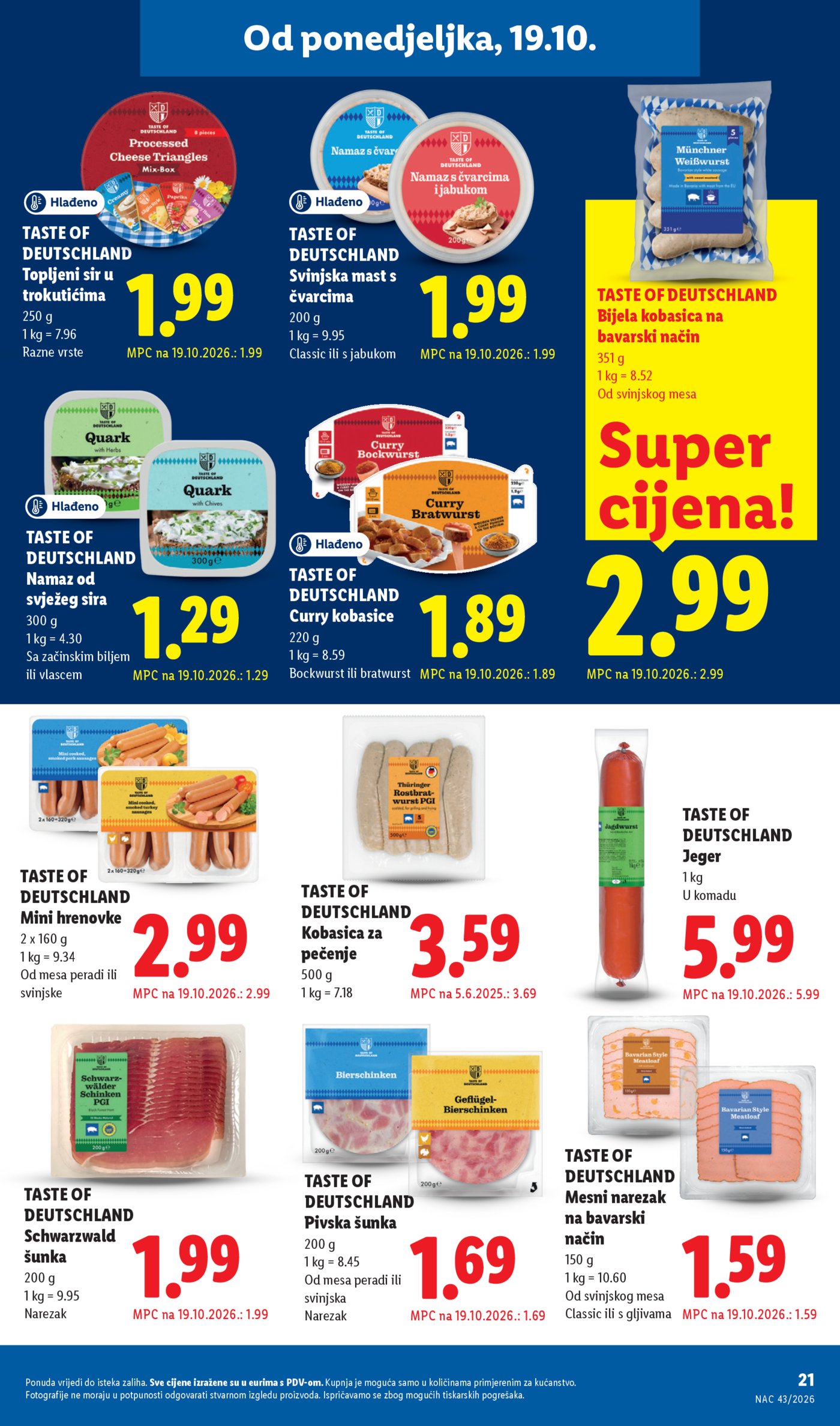 Lidl katalog Super ponuda od ponedjeljka 19.10. - 25.10.2026.