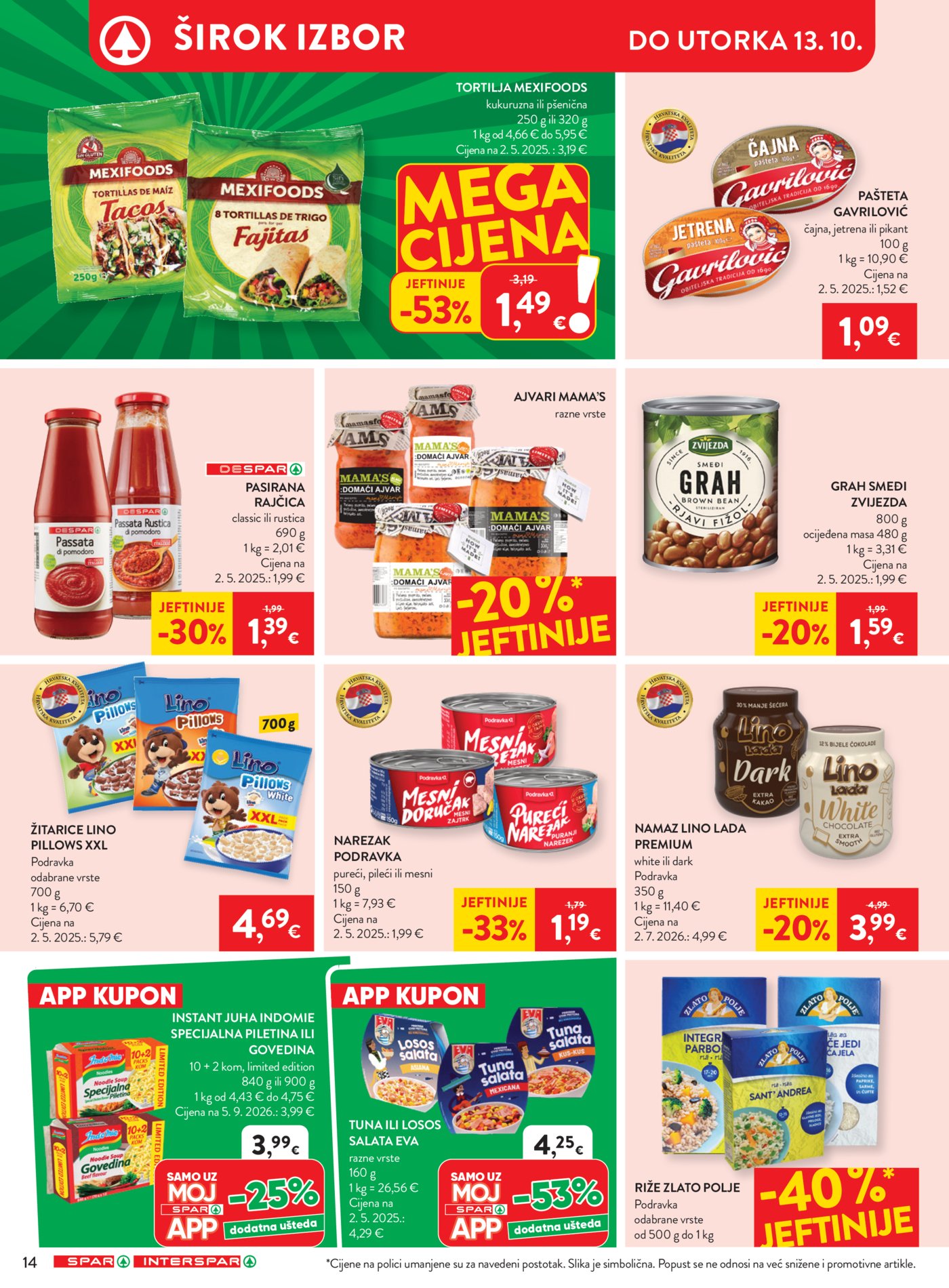 SPAR INTERSPAR katalog Akcija 07.10. - 13.10.2026.