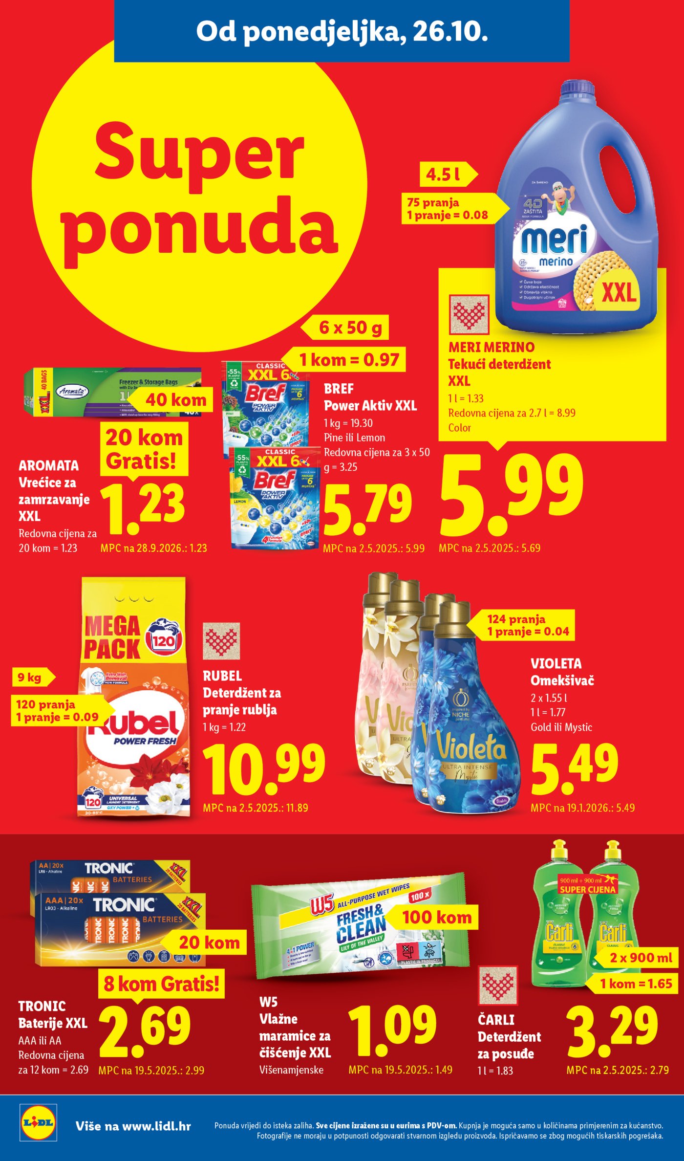 Lidl katalog Super ponuda od ponedjeljka 26.10.-01.11.2026.